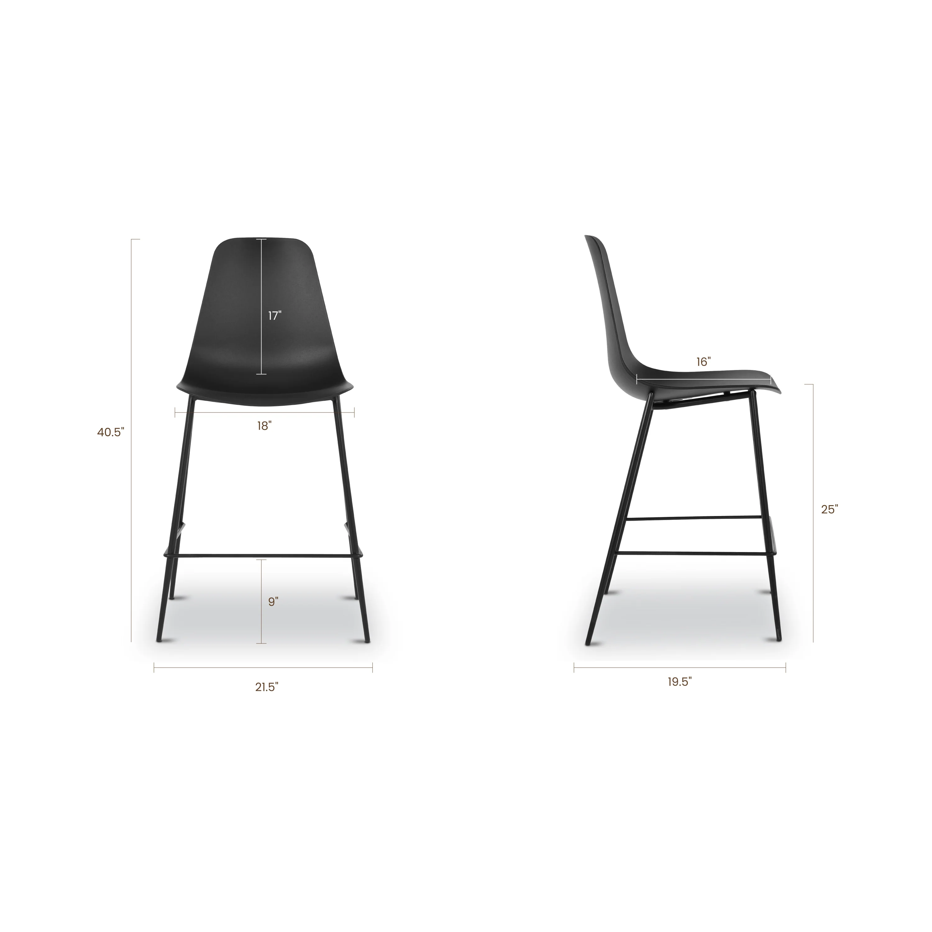 Isla Counter Height Stool | Black | Set of 3 - Image 14