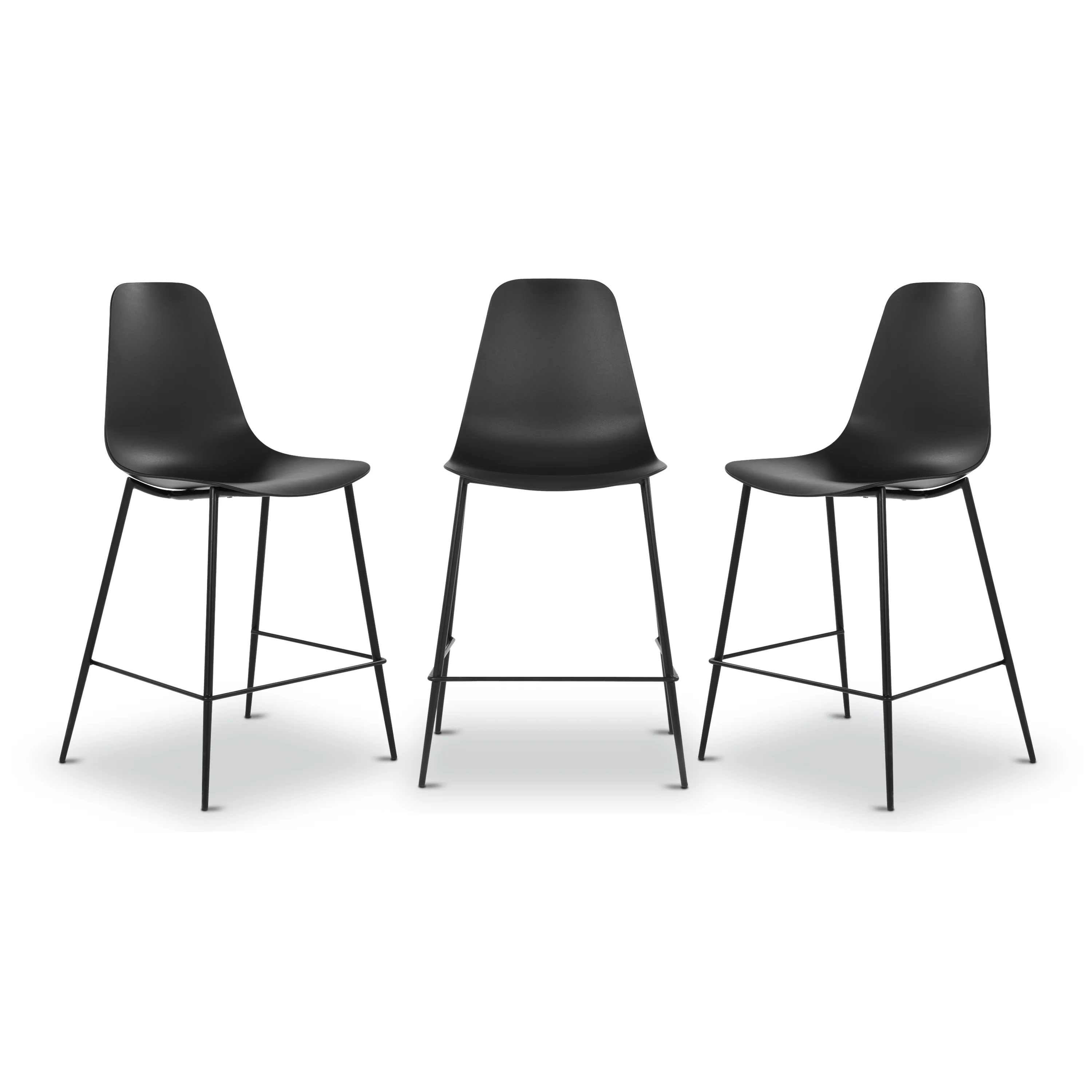 Isla Counter Height Stool | Black | Set of 3 - Image 3