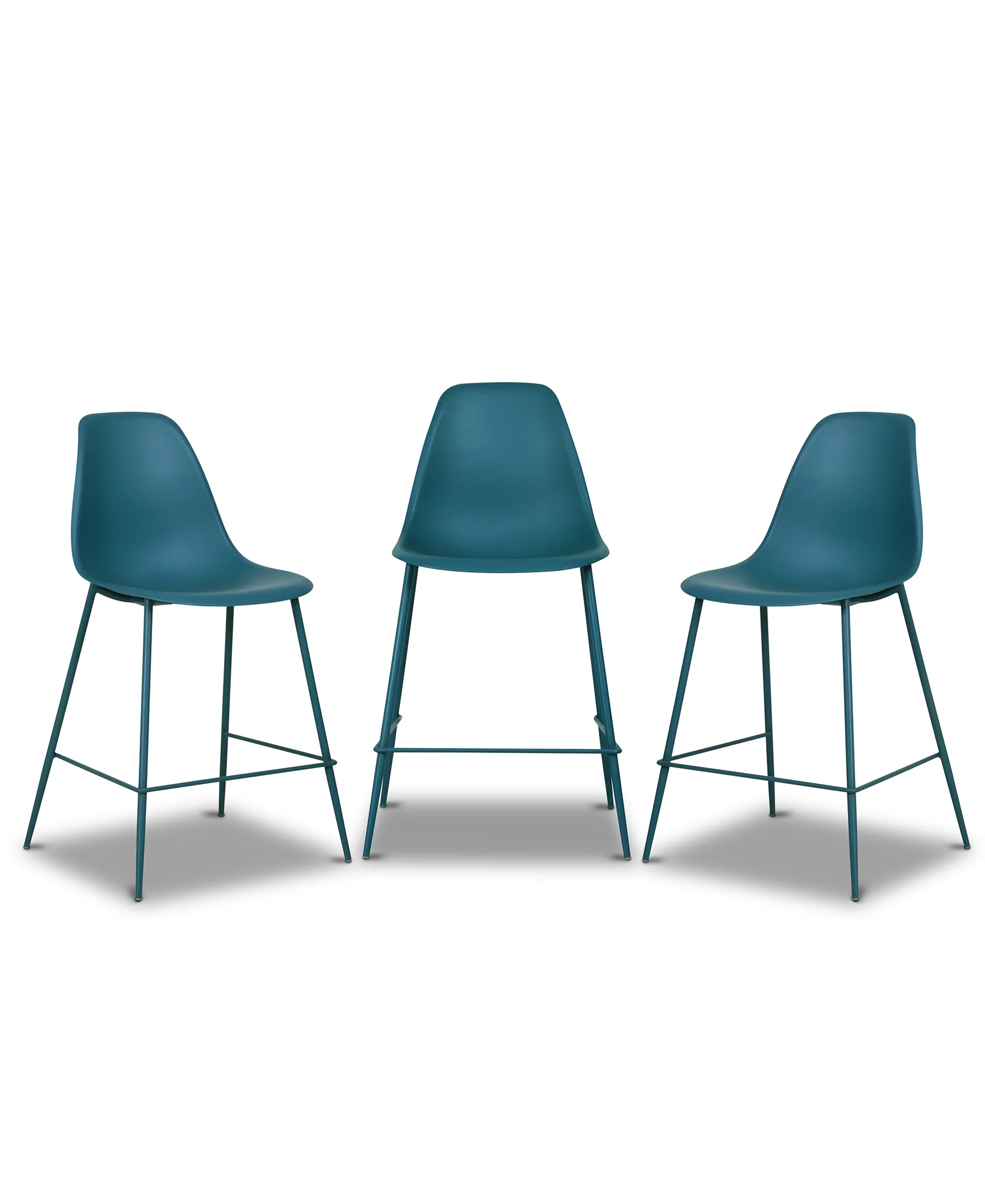 Isla Counter Height Stool | Ocean Teal | Set of 3 - Image 3