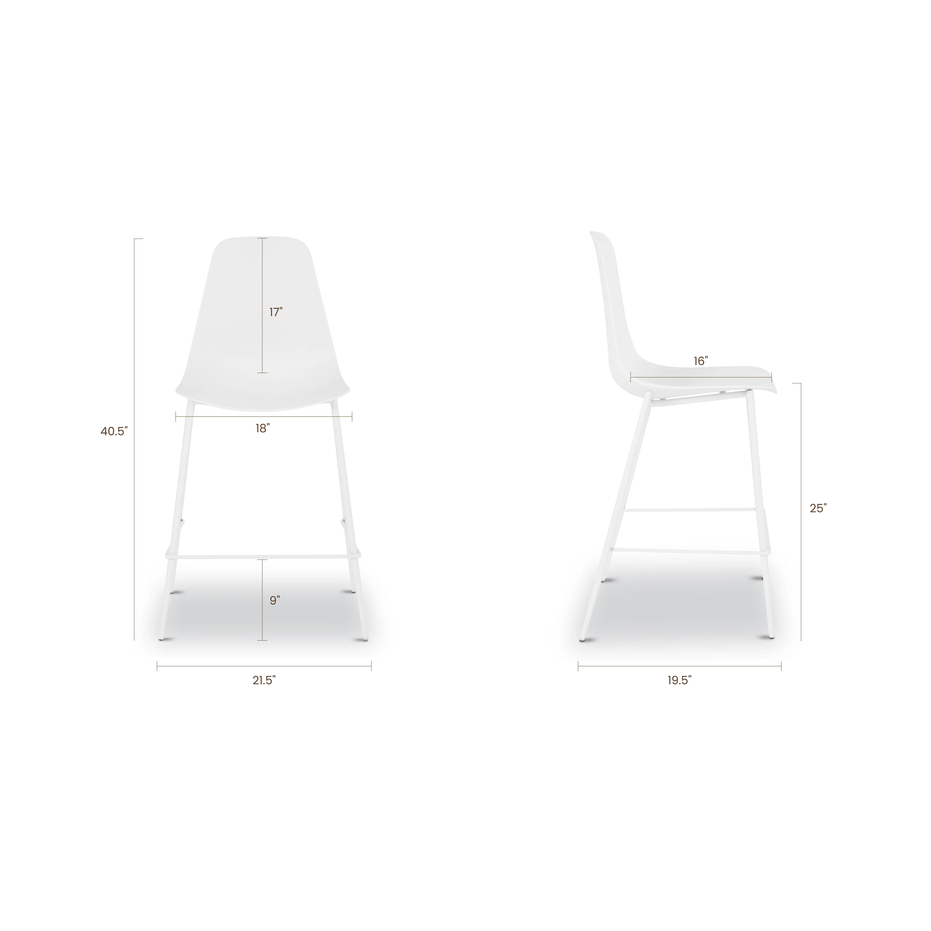 Isla Counter Height Stool | White | Set of 3 - Image 14