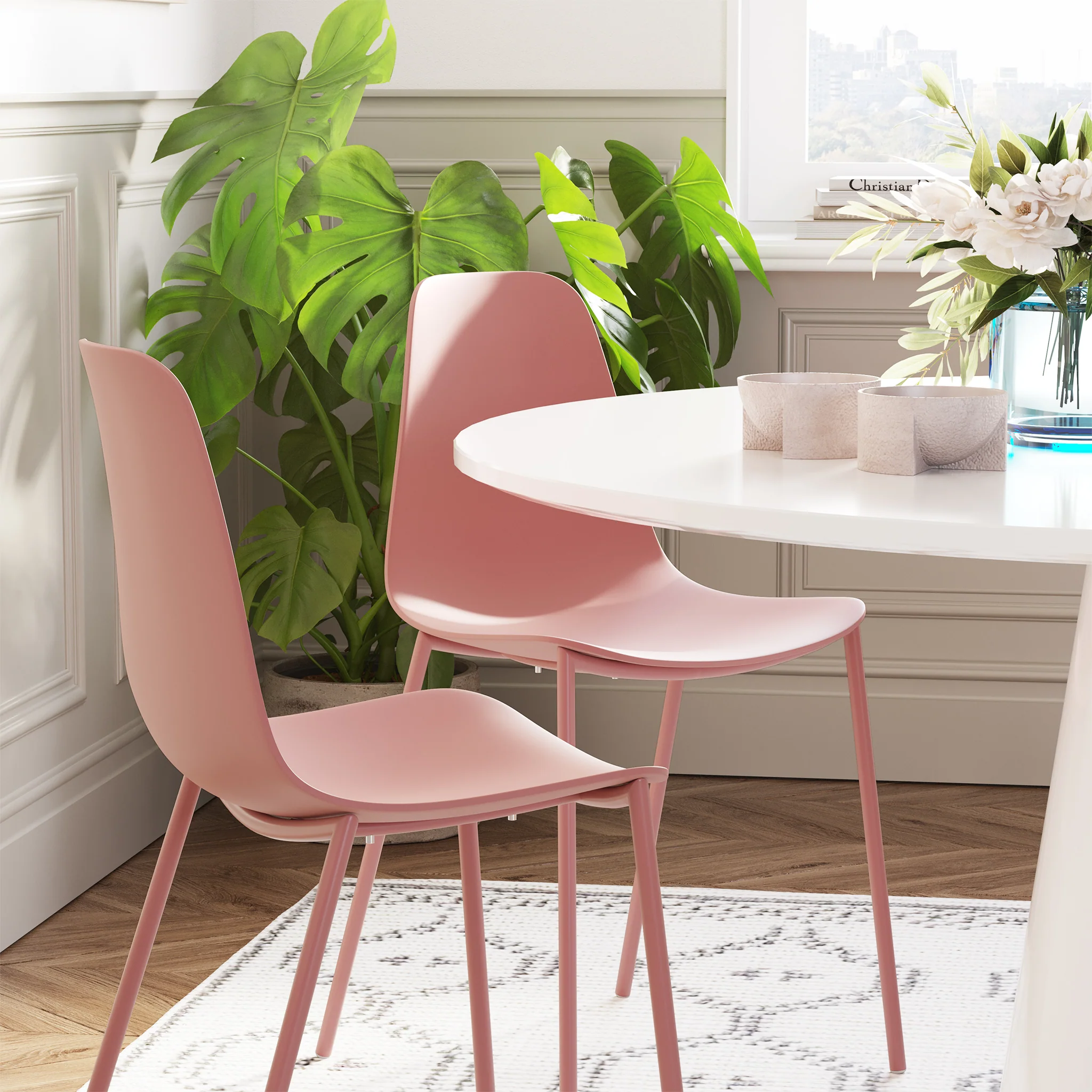 Isla Dining Chair | Blush Pink | Set of 4 - Image 3