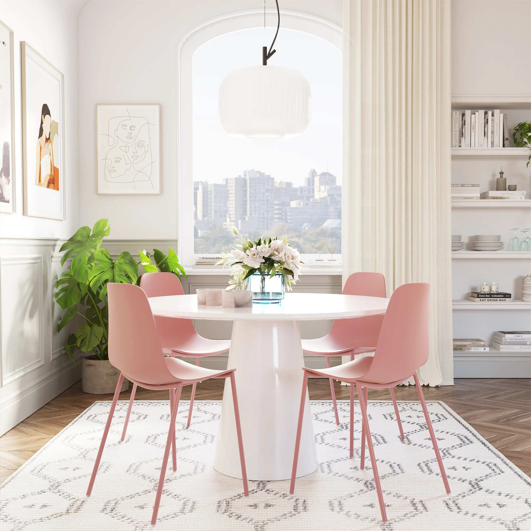 Isla Dining Chair | Blush Pink | Set of 4 - Image 4