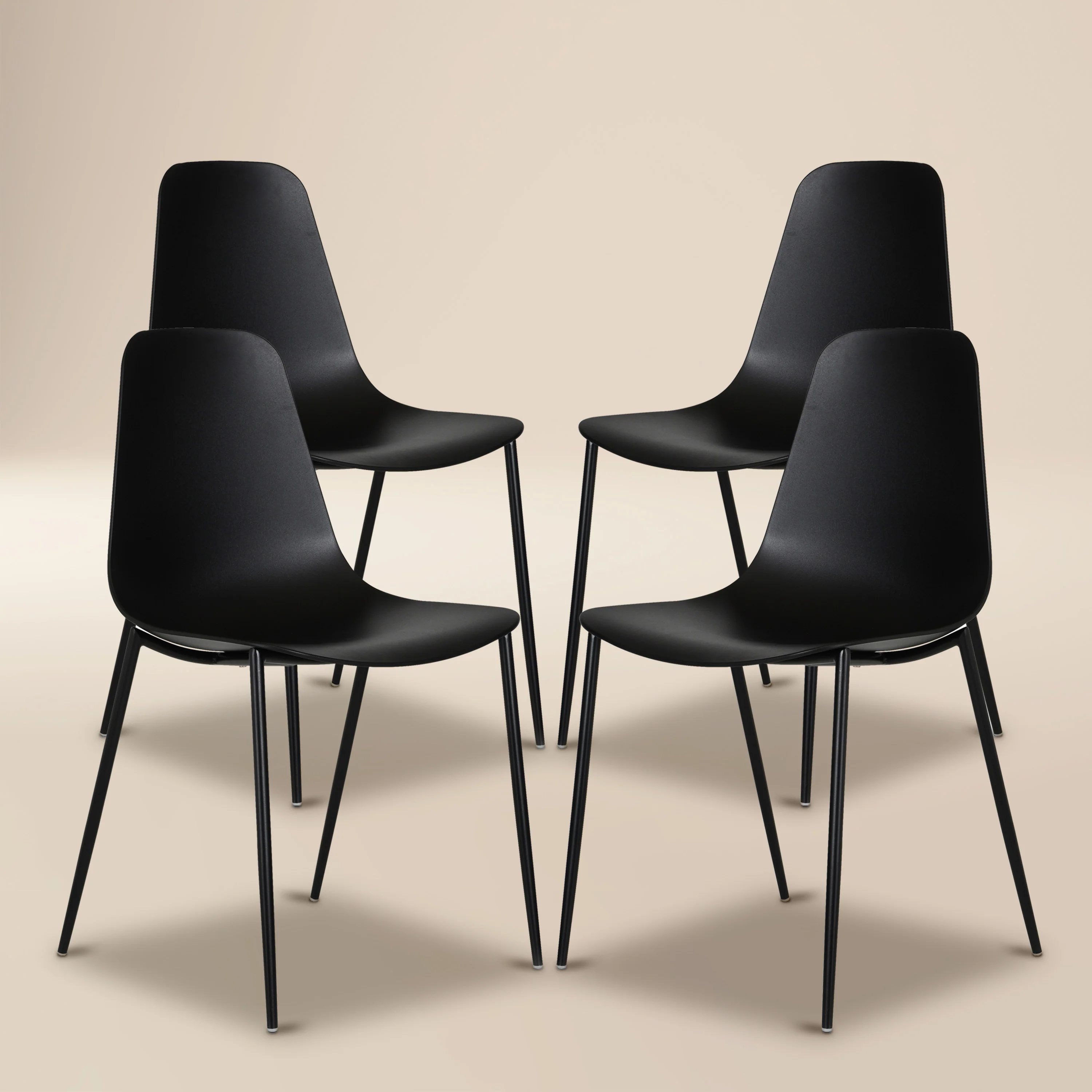 Isla Dining Chair | Ebony Black | Set of 4