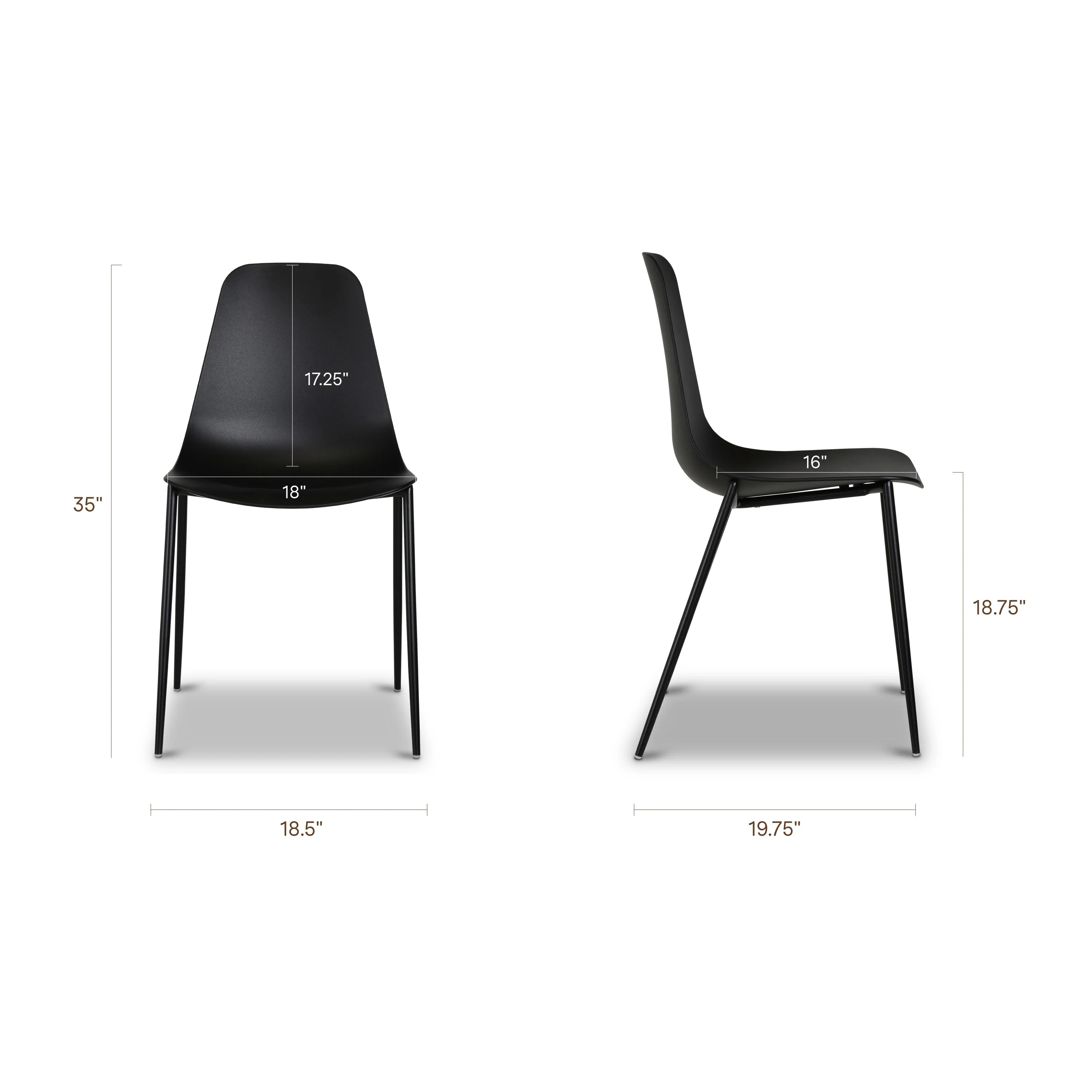 Isla Dining Chair | Ebony Black | Set of 4 - Image 15