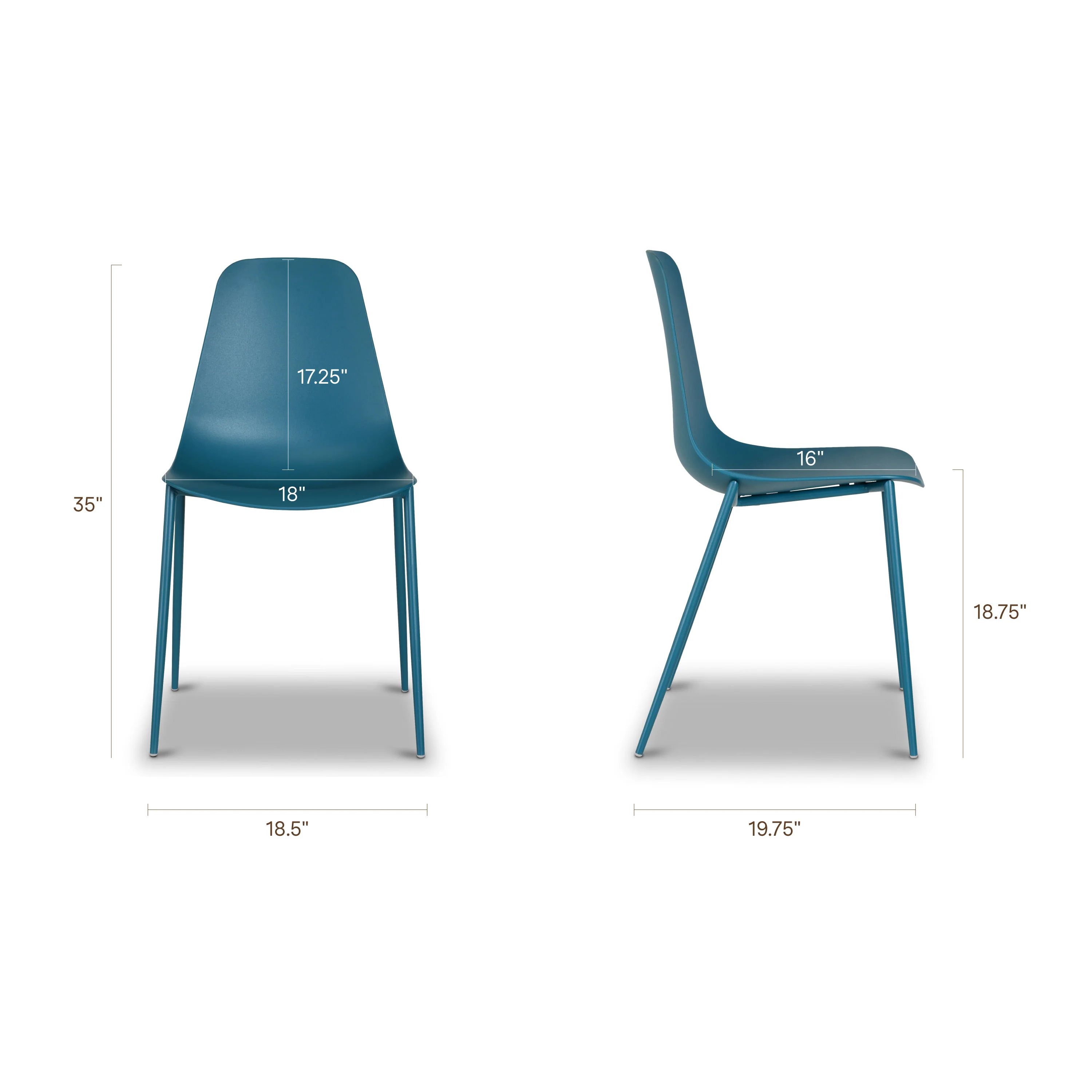 Isla Dining Chair | Ocean Teal | Set of 4 - Image 17