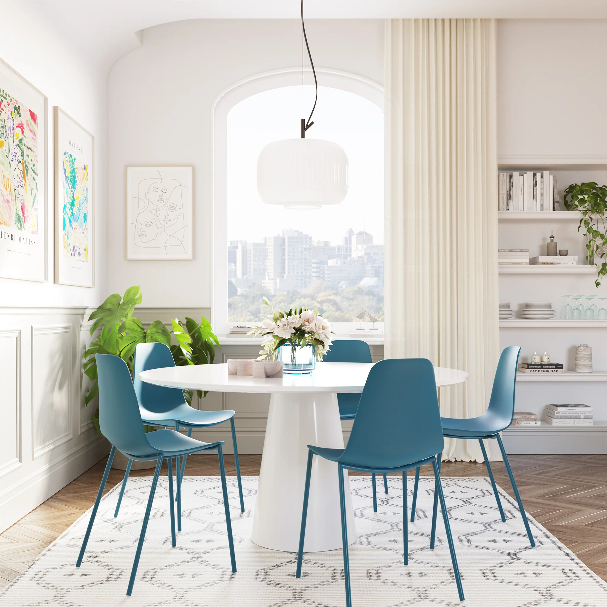 Isla Dining Chair | Ocean Teal | Set of 4 - Image 4