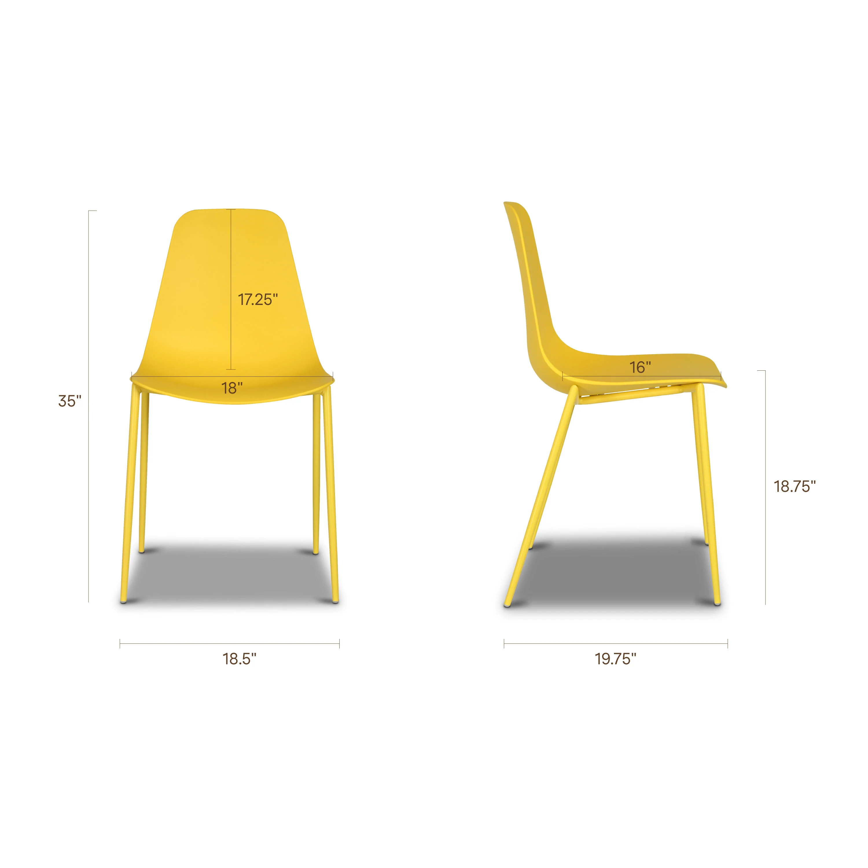 Isla Dining Chair | Sunburst Yellow | Set of 4 - Image 17