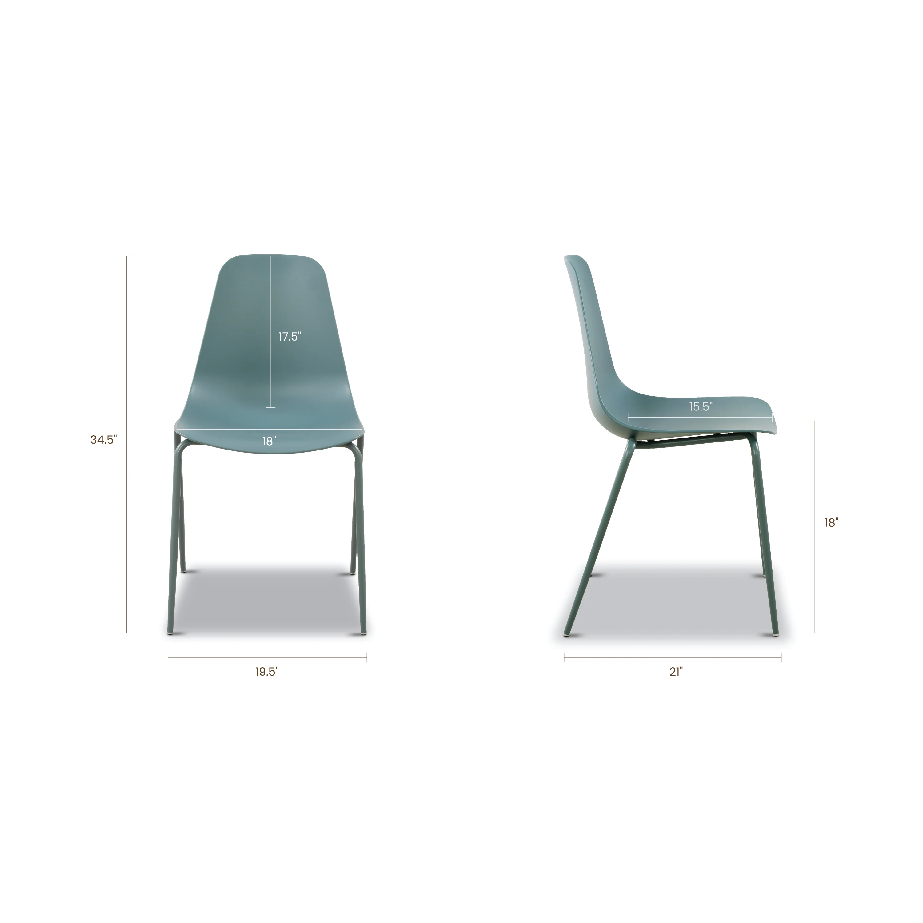 Isla Stackable Dining Chair | Coastal Blue | Set of 4 - Image 13