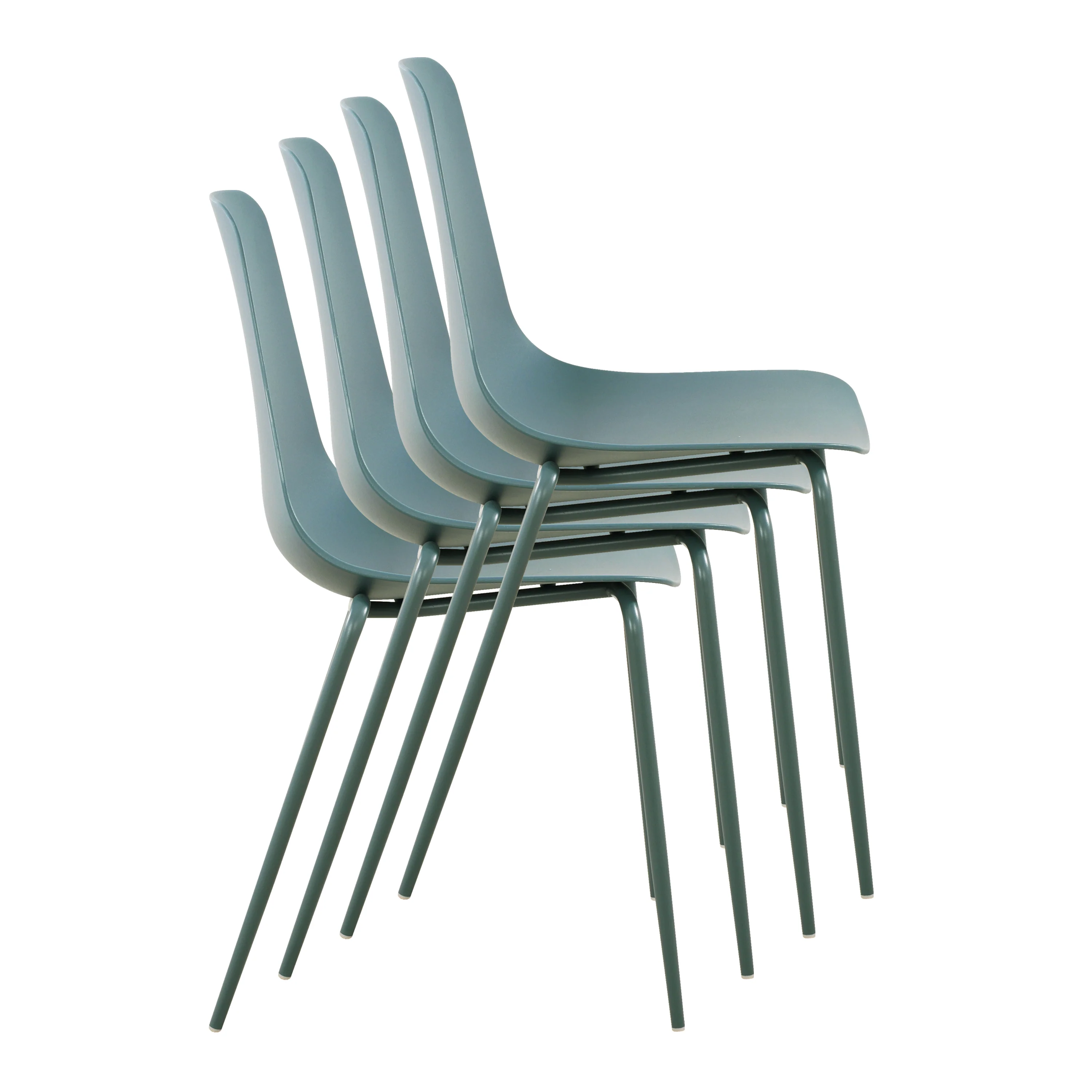 Isla Stackable Dining Chair | Coastal Blue | Set of 4 - Image 3