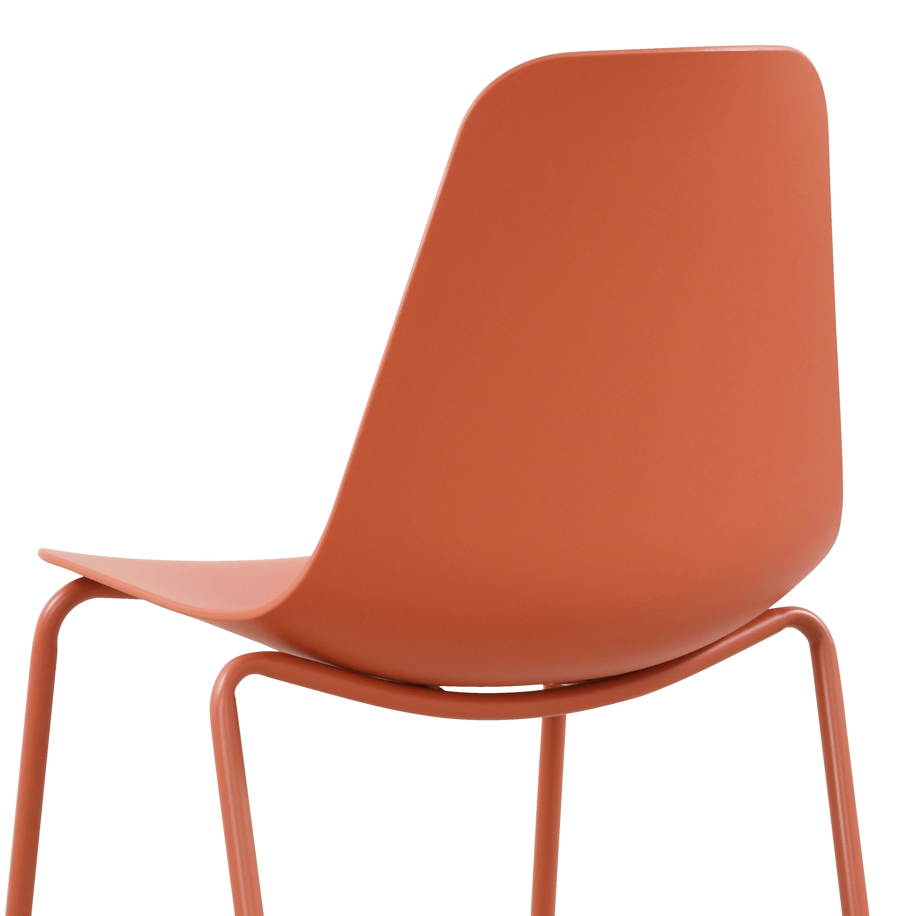 Isla Stackable Dining Chair | Coral Red | Set of 4 - Image 10