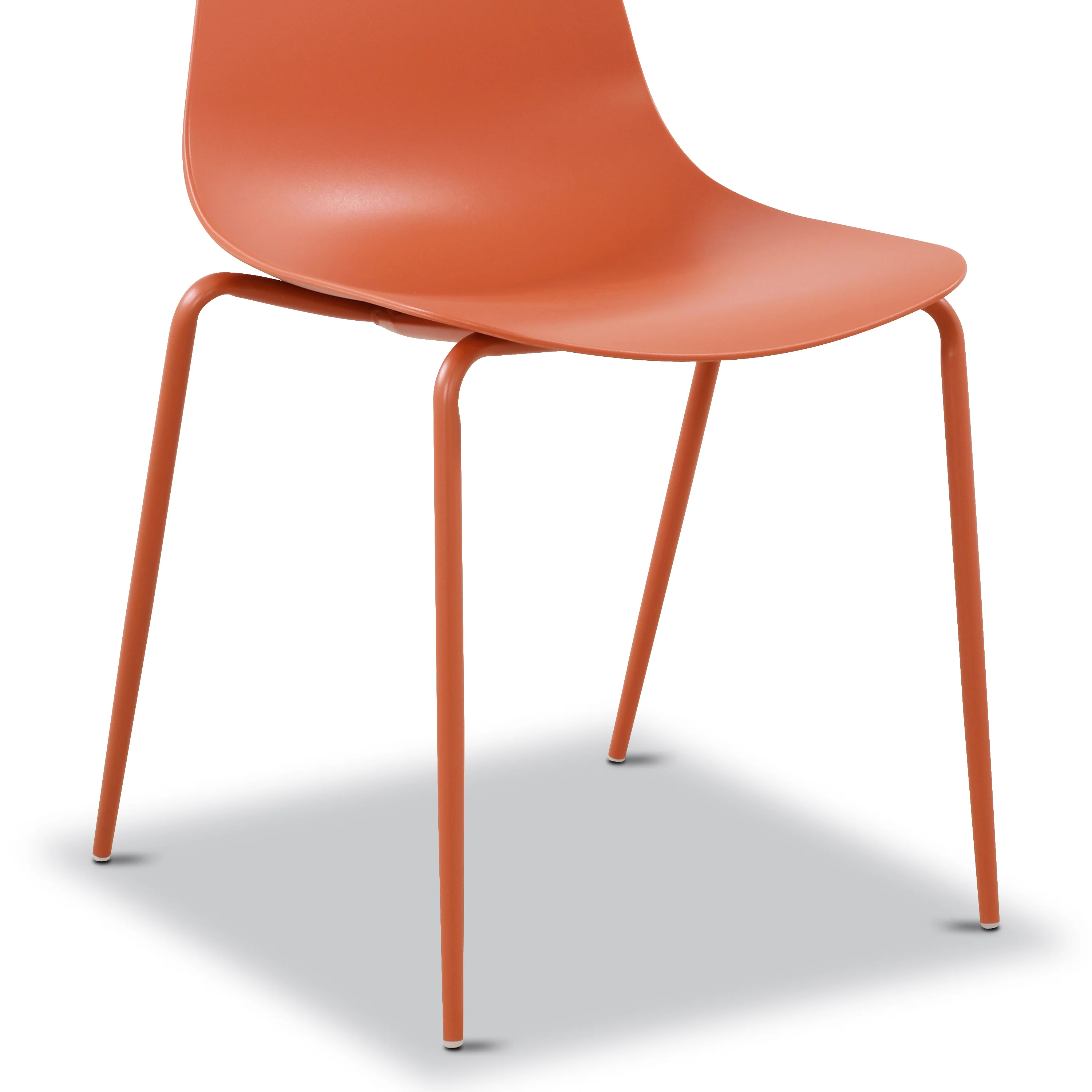 Isla Stackable Dining Chair | Coral Red | Set of 4 - Image 12