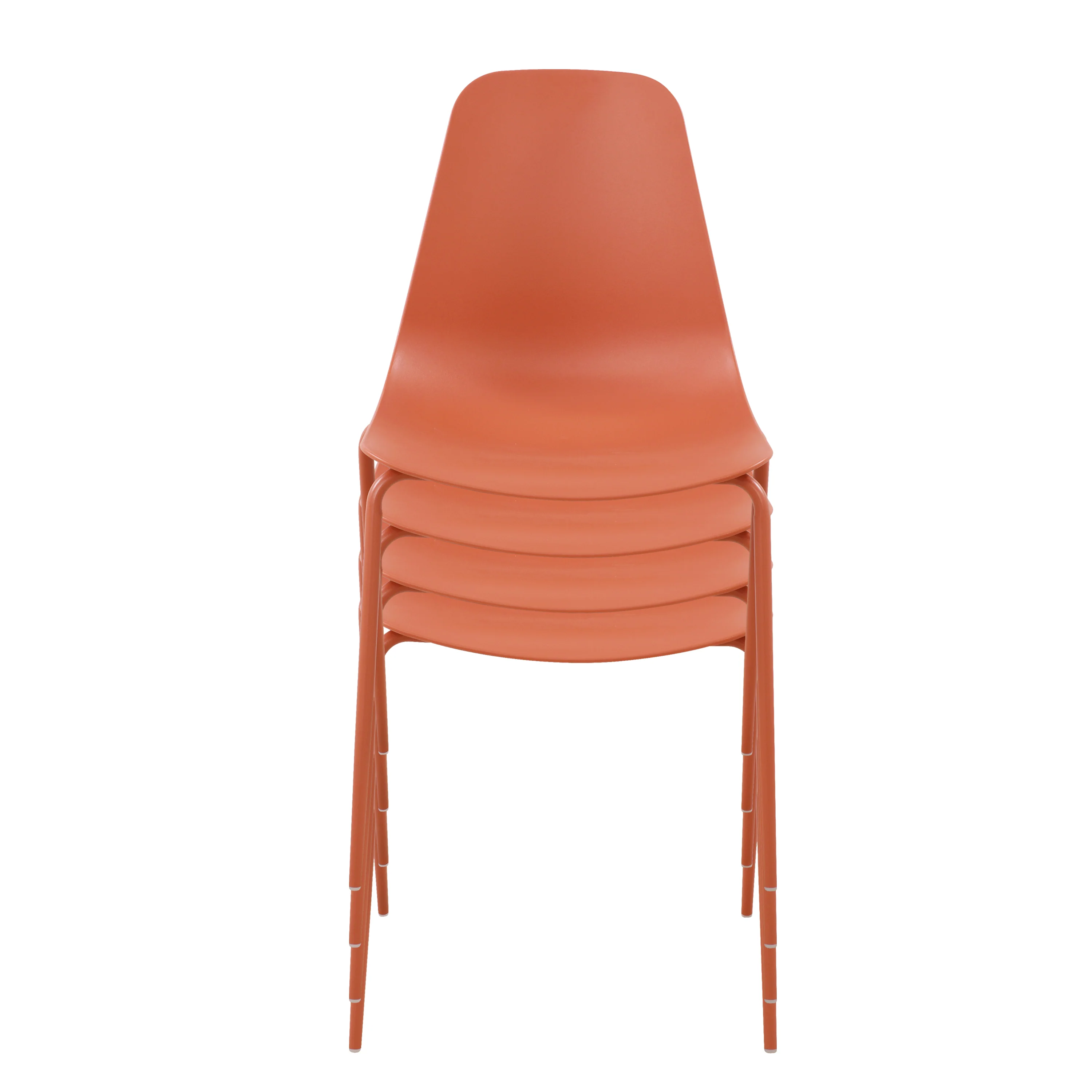 Isla Stackable Dining Chair | Coral Red | Set of 4 - Image 2