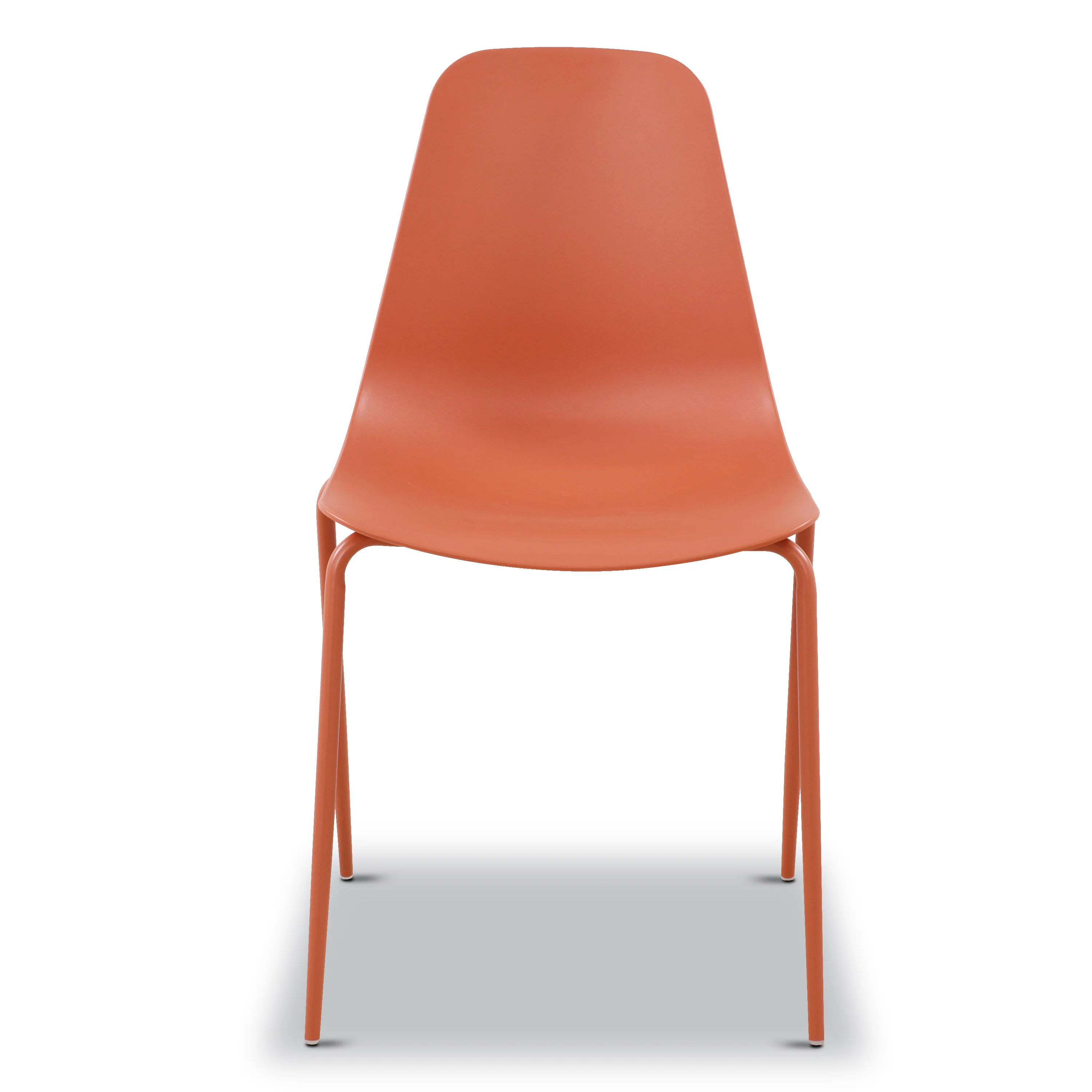 Isla Stackable Dining Chair | Coral Red | Set of 4 - Image 4