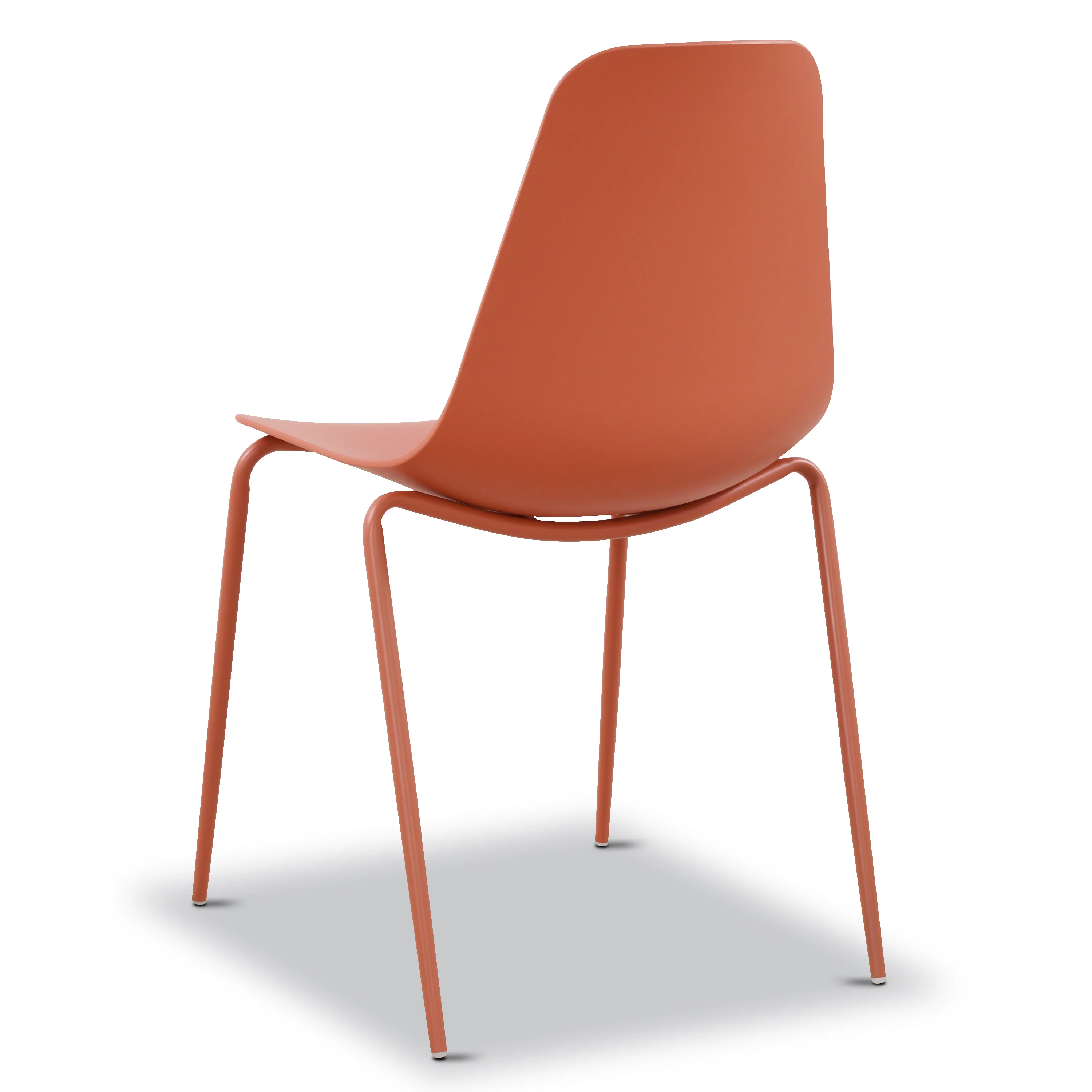 Isla Stackable Dining Chair | Coral Red | Set of 4 - Image 7