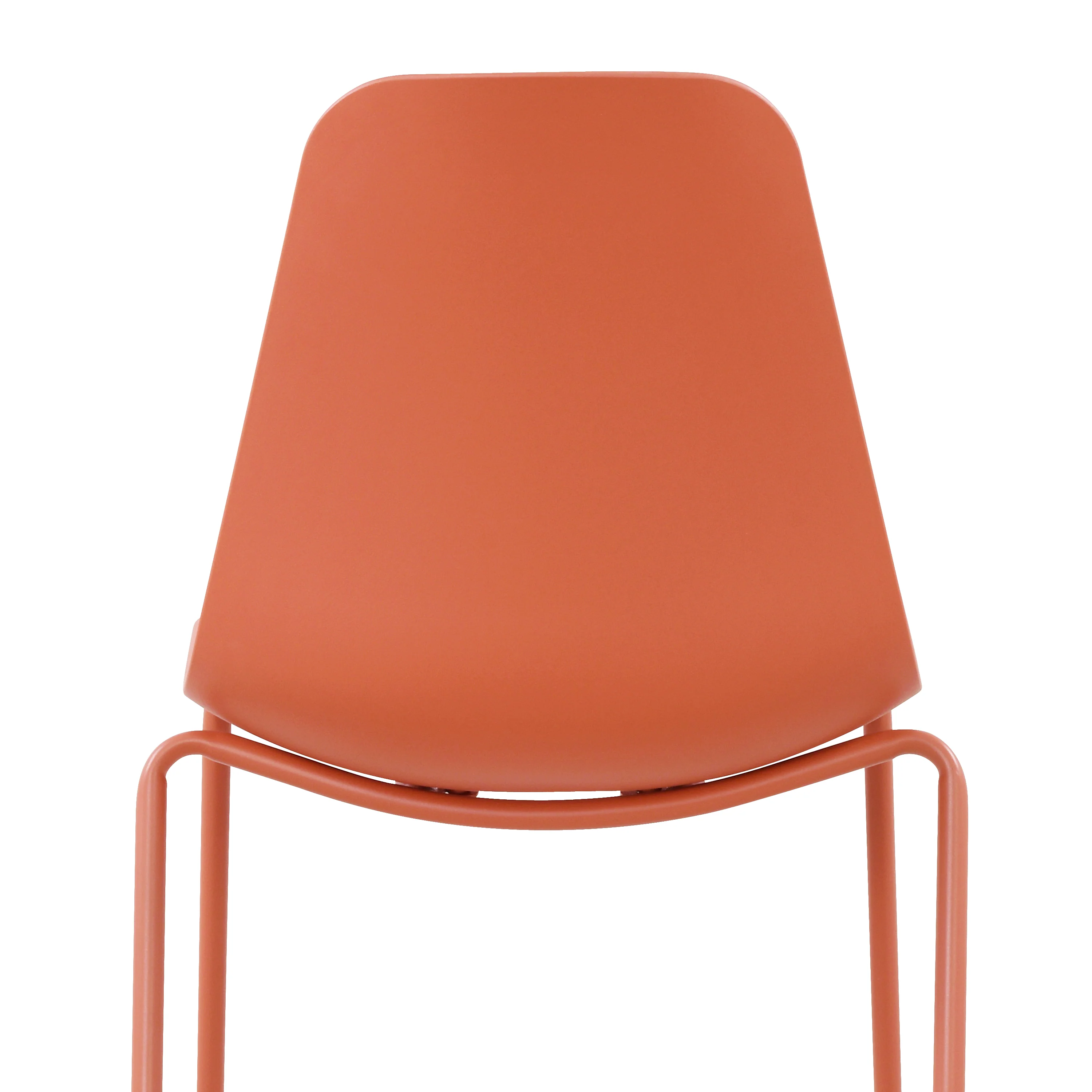 Isla Stackable Dining Chair | Coral Red | Set of 4 - Image 9