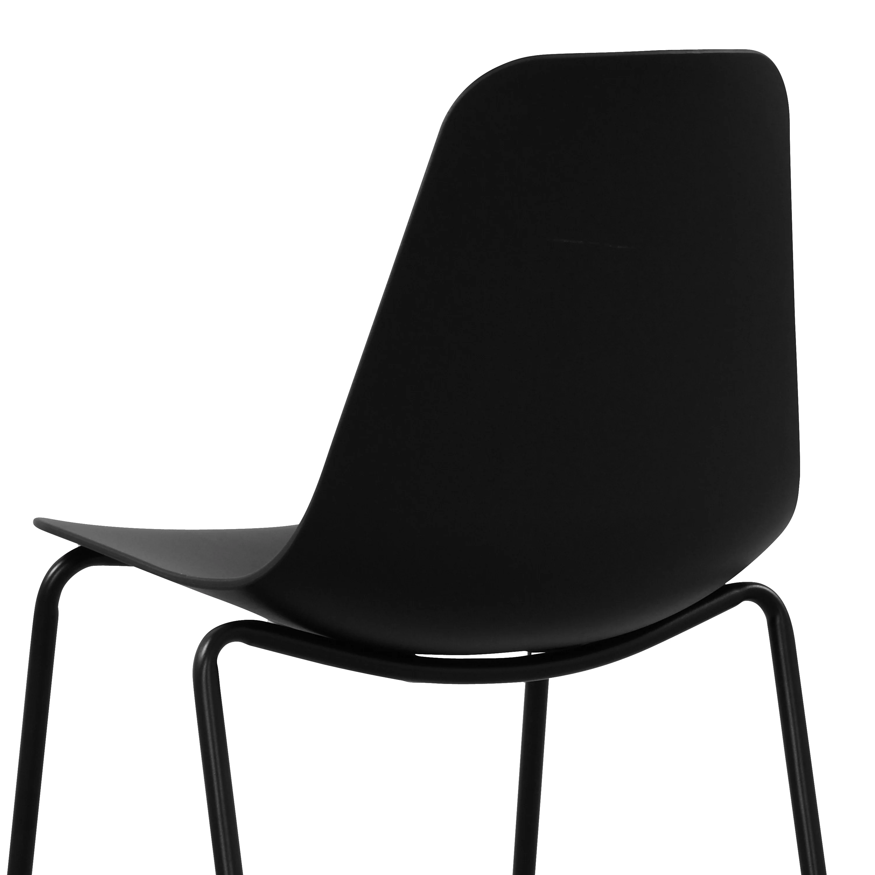 Isla Stackable Dining Chair | Ebony Black | Set of 4 - Image 10