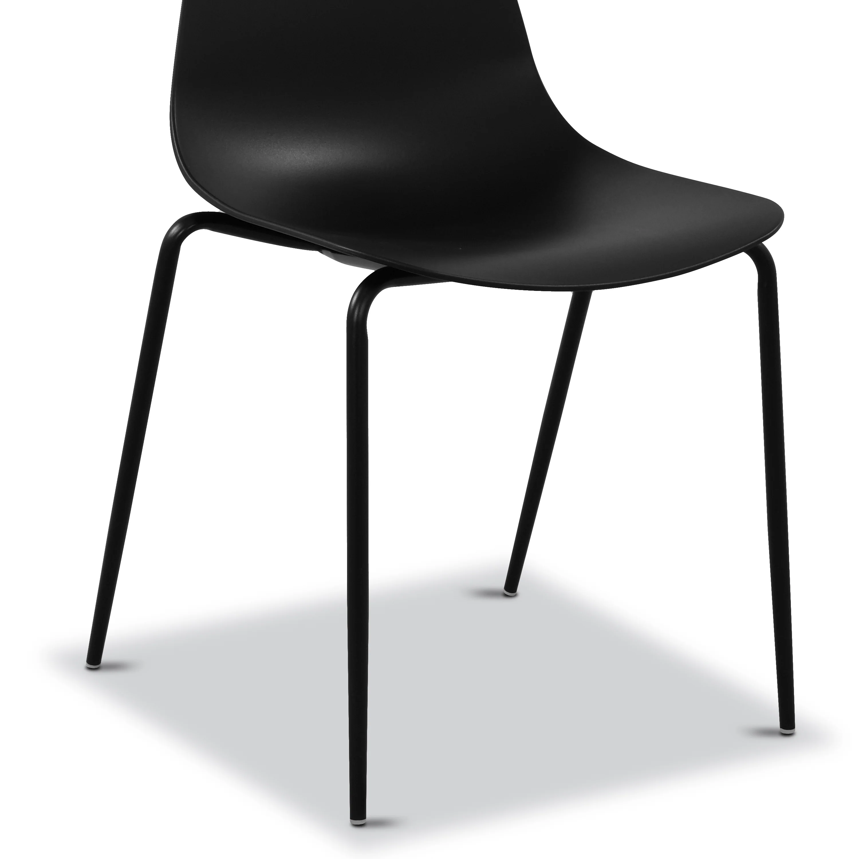 Isla Stackable Dining Chair | Ebony Black | Set of 4 - Image 12