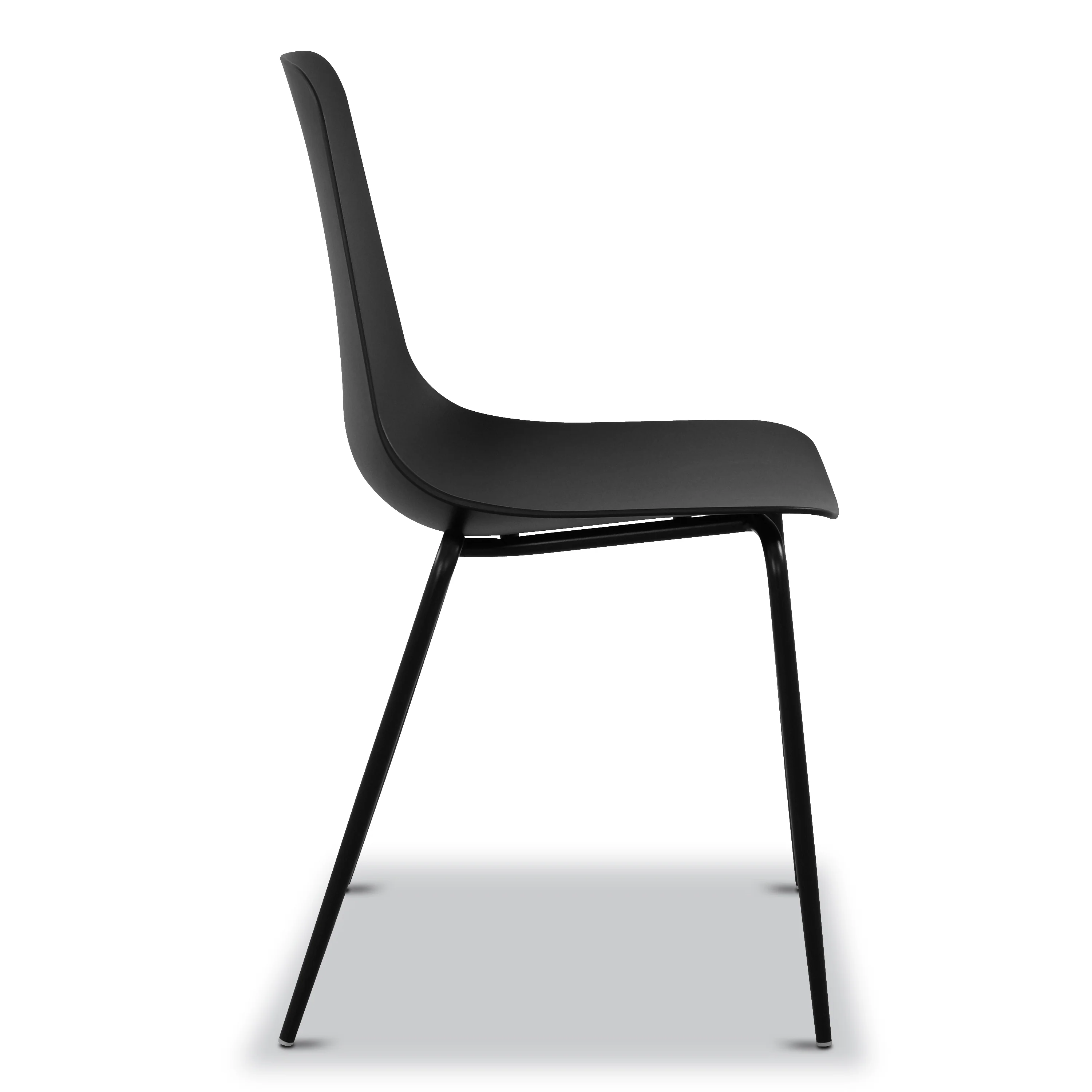 Isla Stackable Dining Chair | Ebony Black | Set of 4 - Image 6