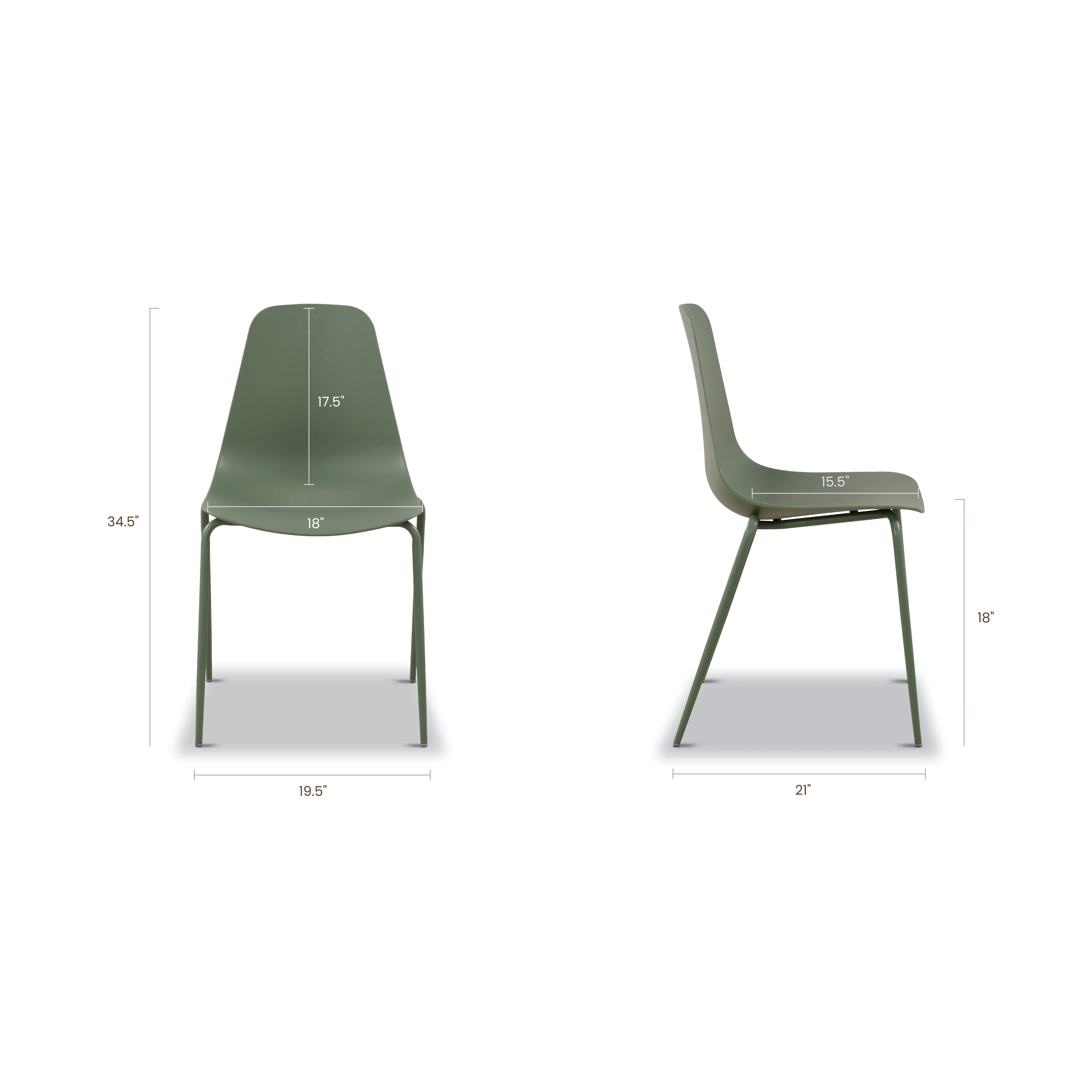 Isla Stackable Dining Chair | Pistachio Green | Set of 4 - Image 13