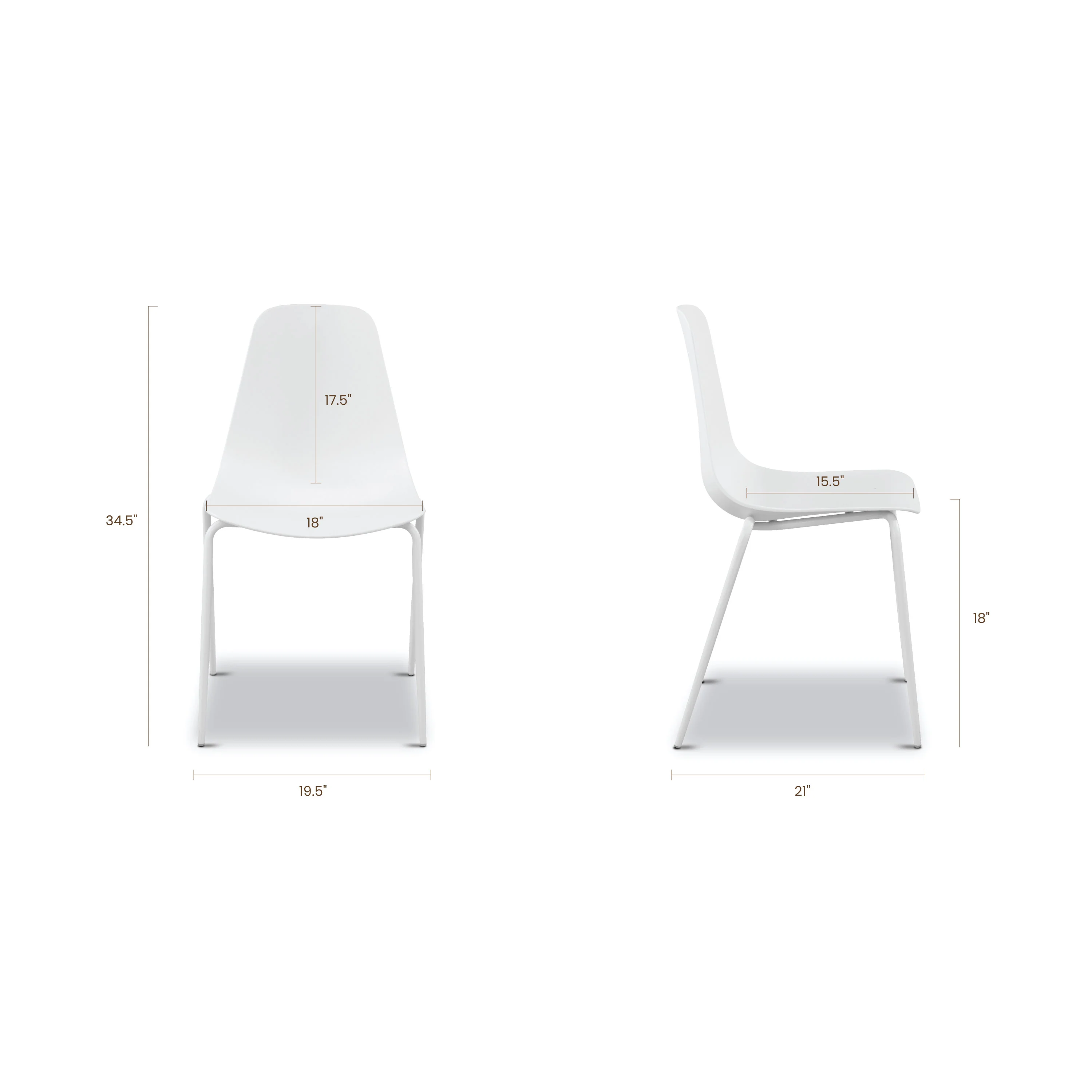 Isla Stackable Dining Chair | White | Set of 4 - Image 13