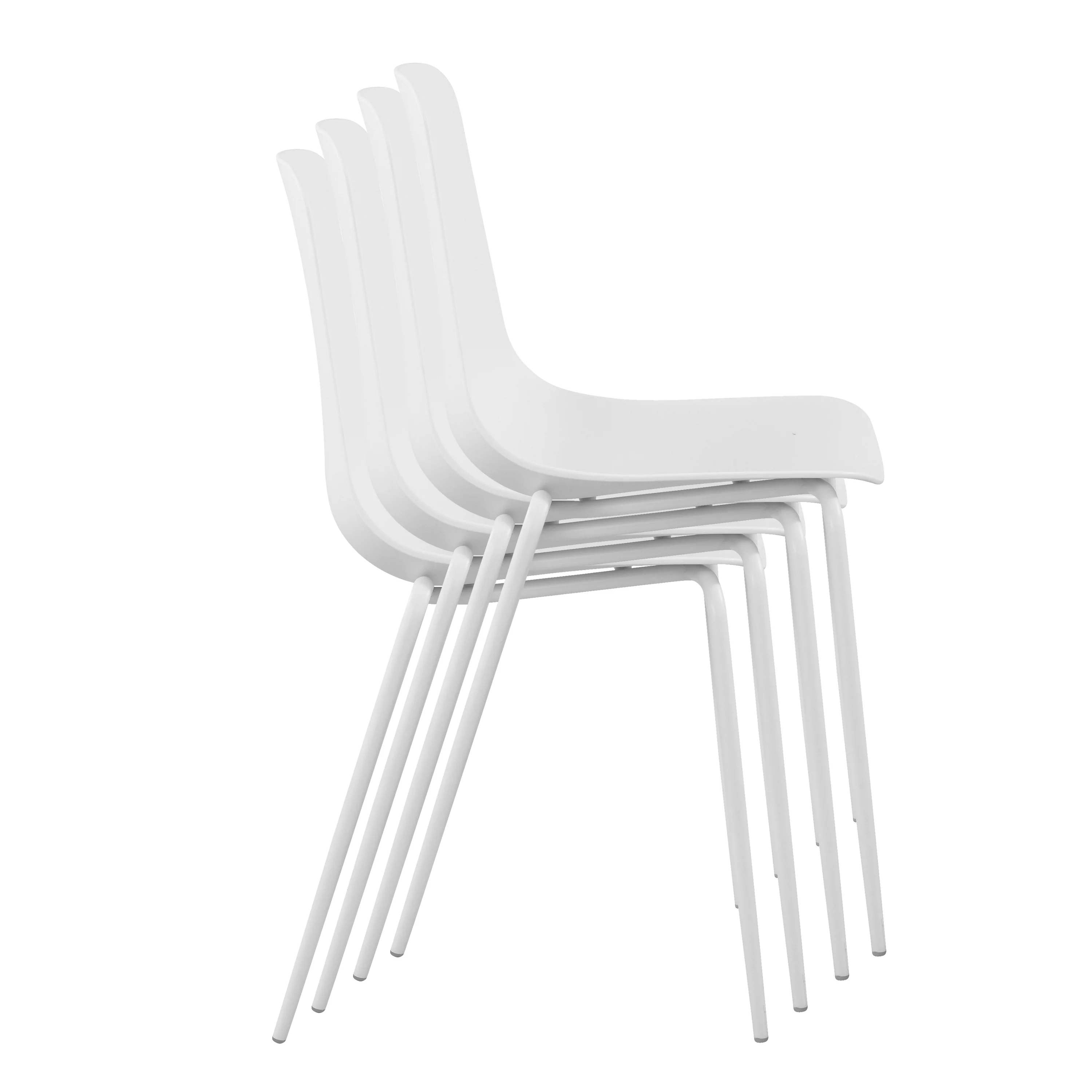Isla Stackable Dining Chair | White | Set of 4 - Image 3