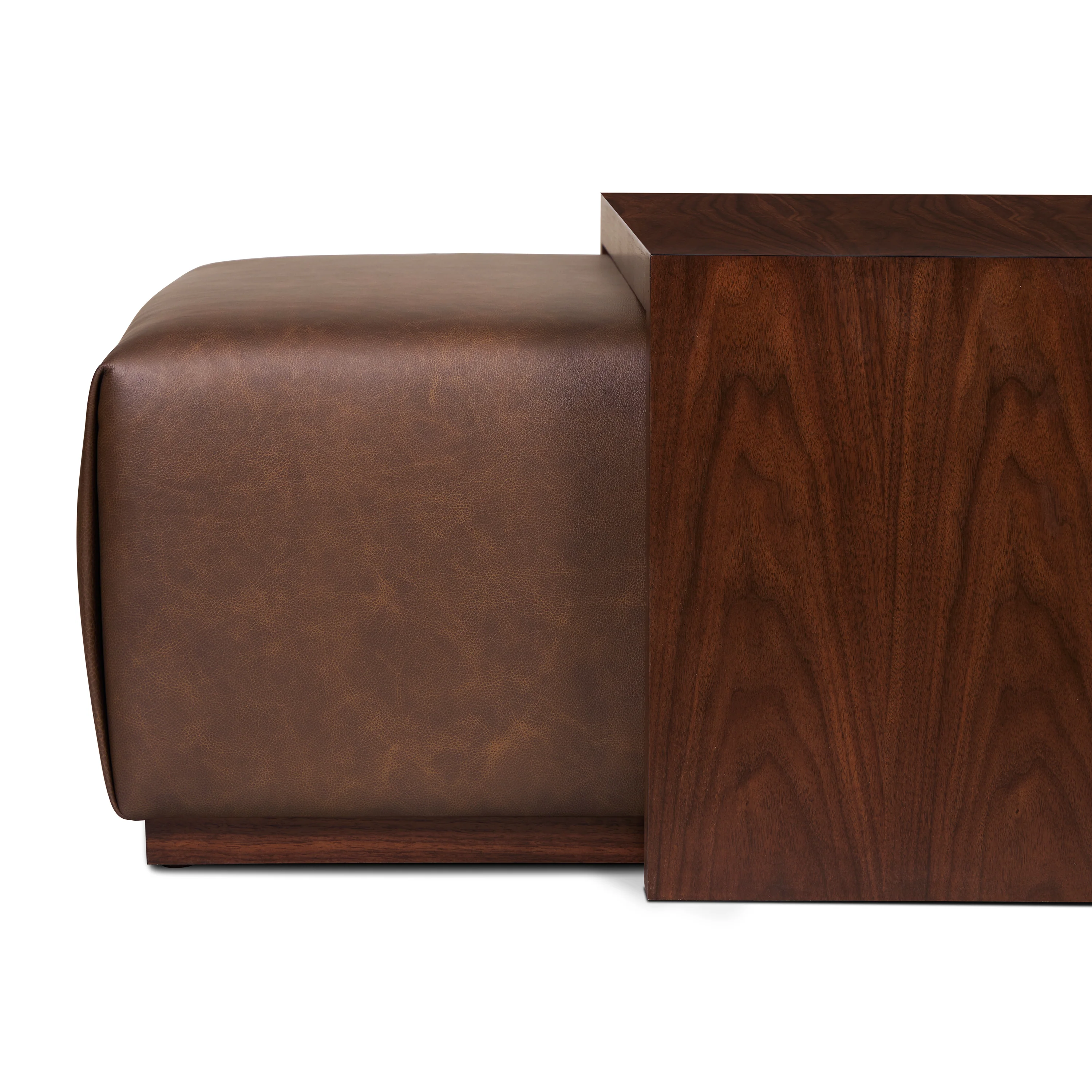 Jarmo Leather Ottoman with Walnut Table | Bridle Brown - Image 11