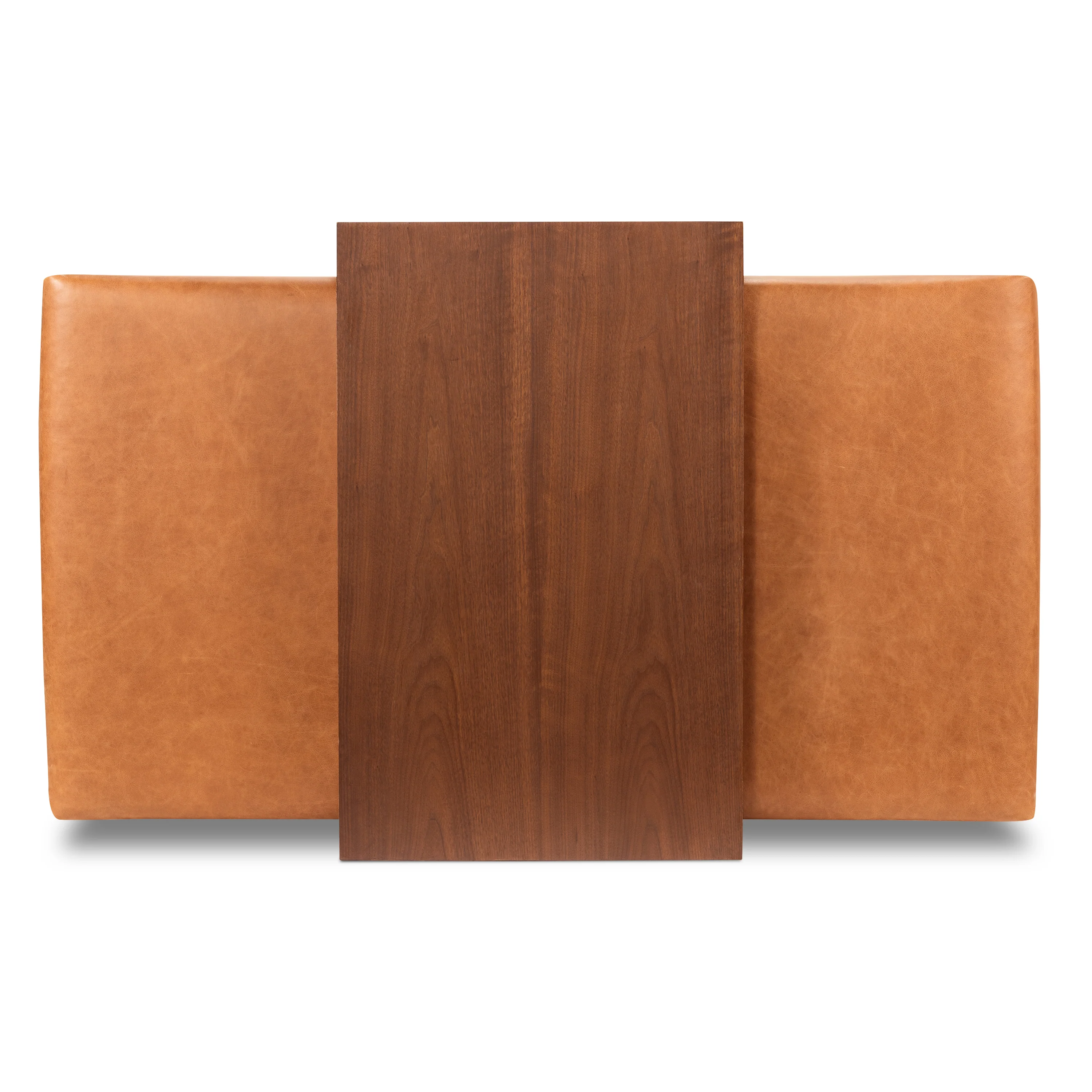 Jarmo Leather Ottoman with Walnut Table | Saddle Tan - Image 5