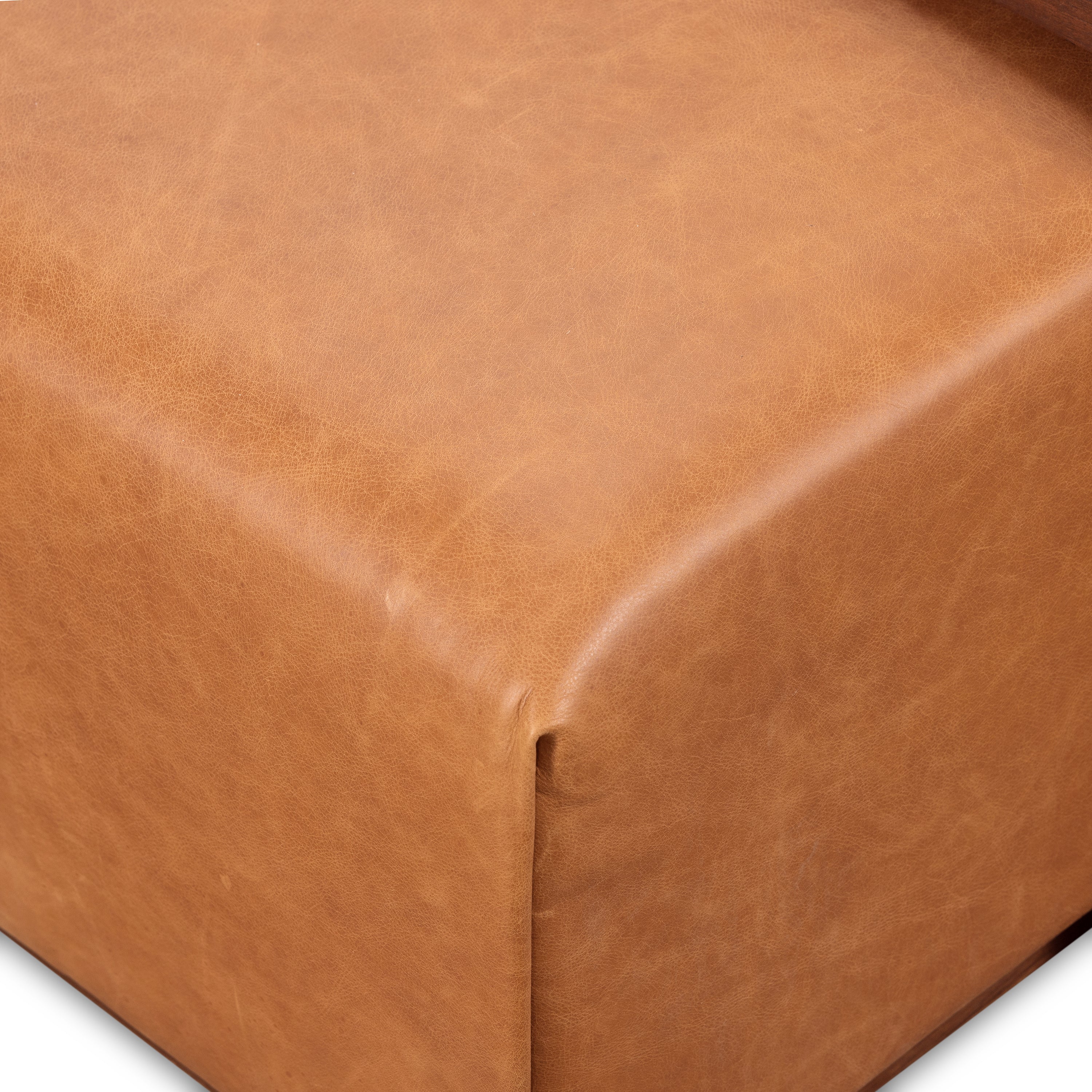 Jarmo Leather Ottoman with Walnut Table | Saddle Tan - Image 7
