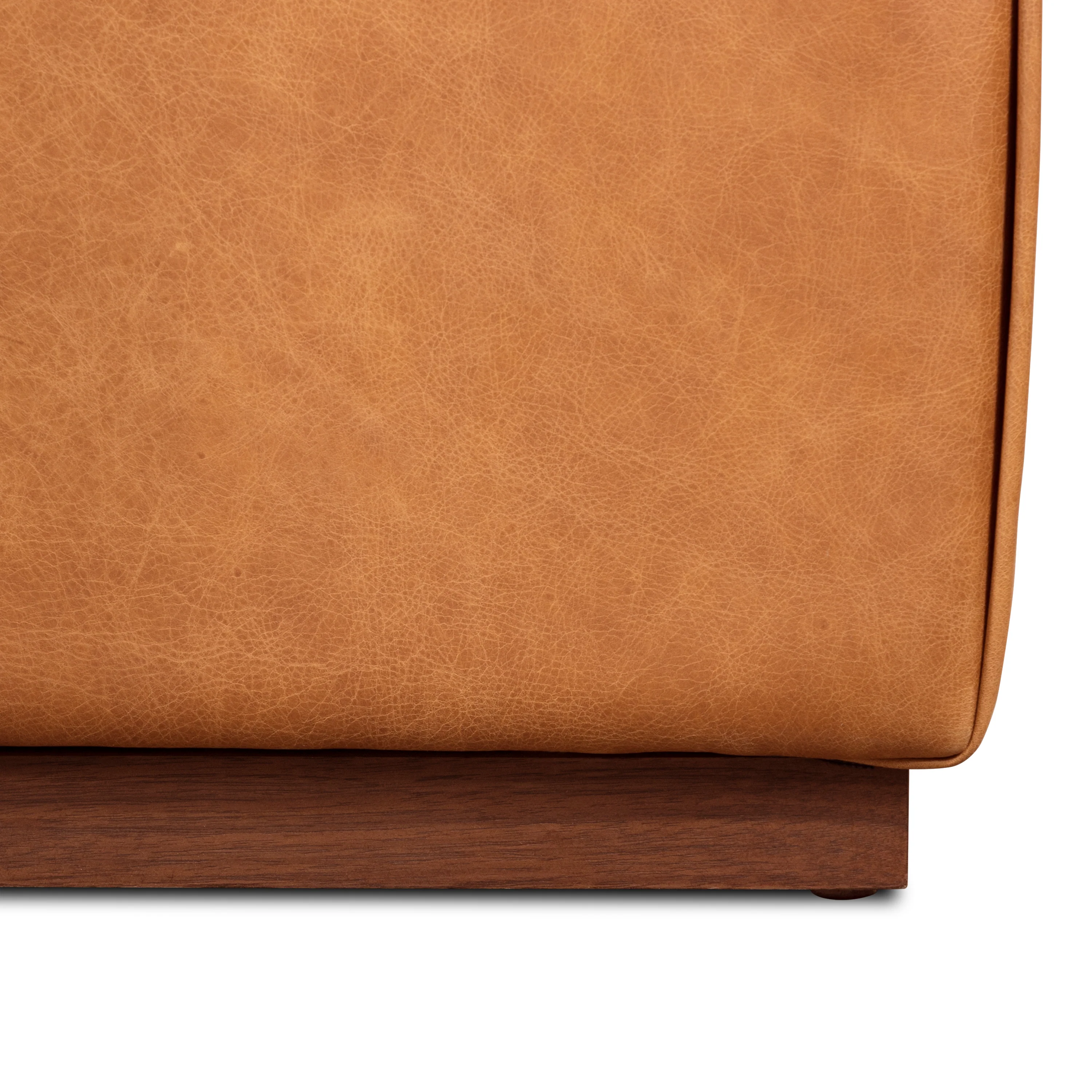 Jarmo Leather Ottoman with Walnut Table | Saddle Tan - Image 8