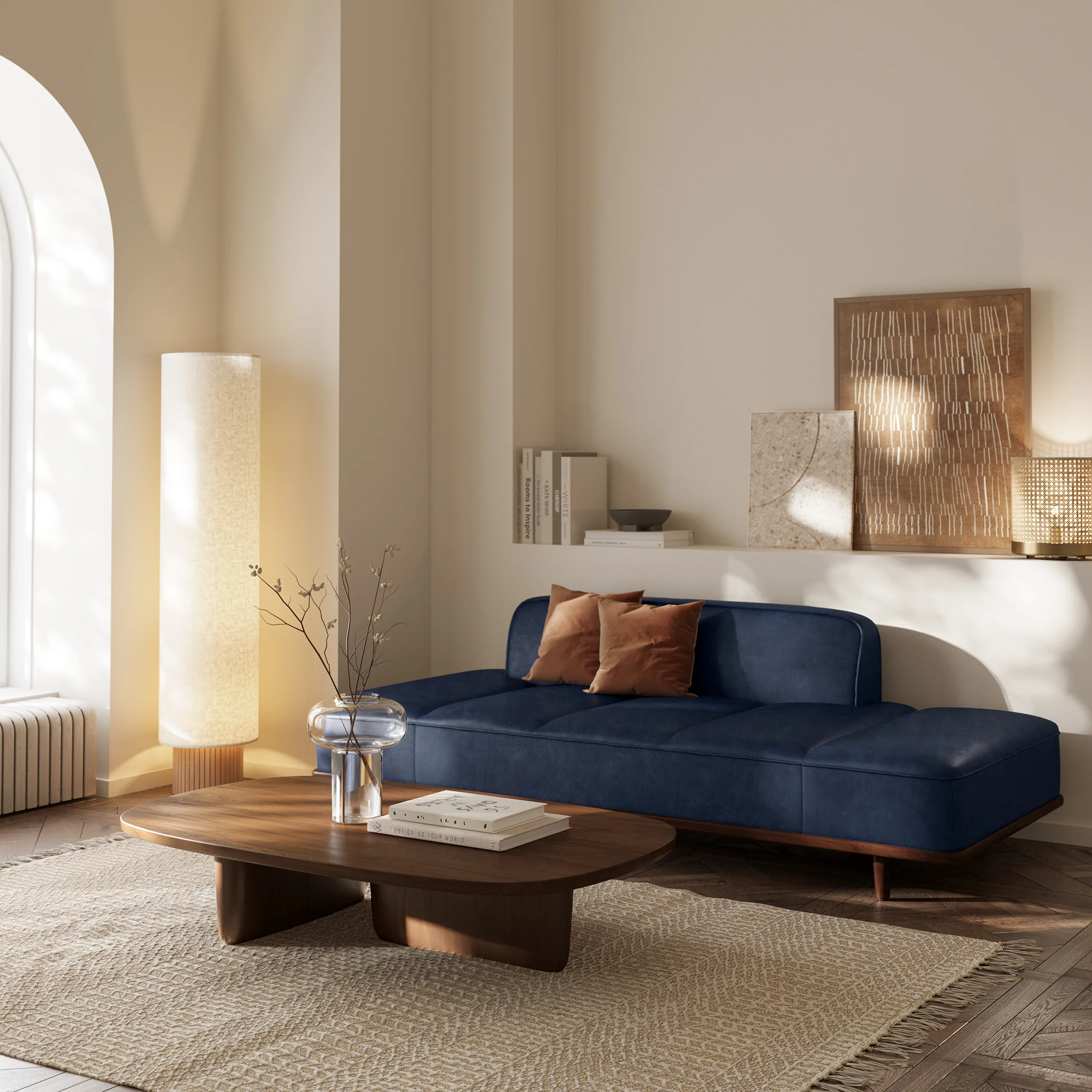 Jasper Leather Daybed | Midnight Blue - Image 3