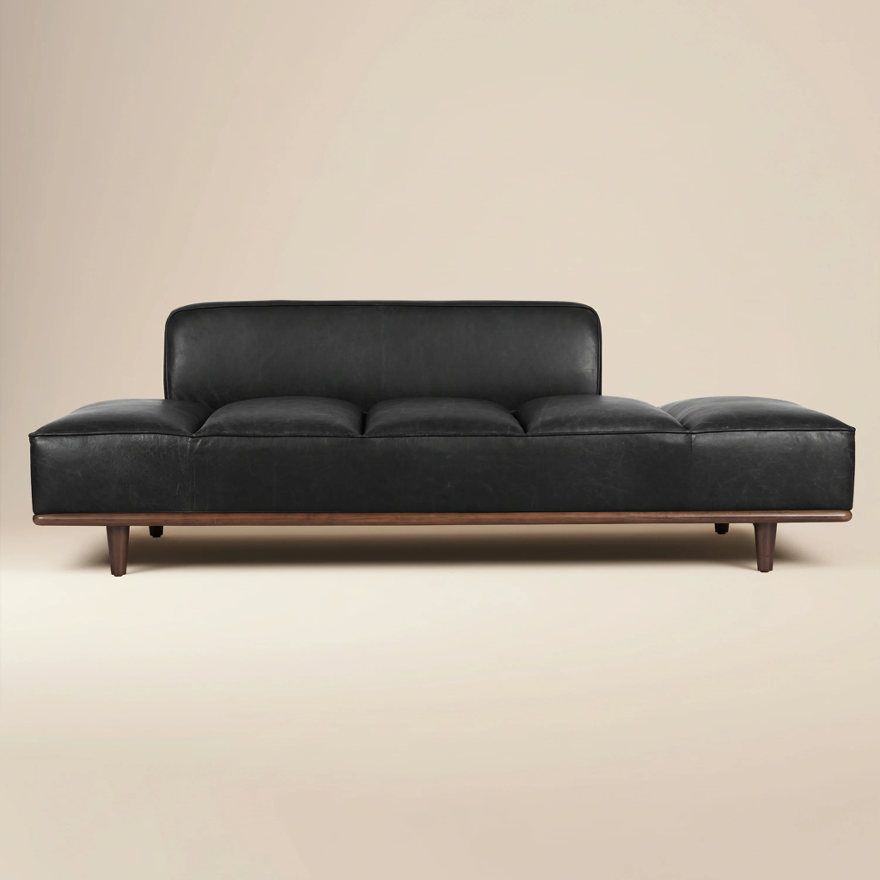 Jasper Leather Daybed | Onyx Black