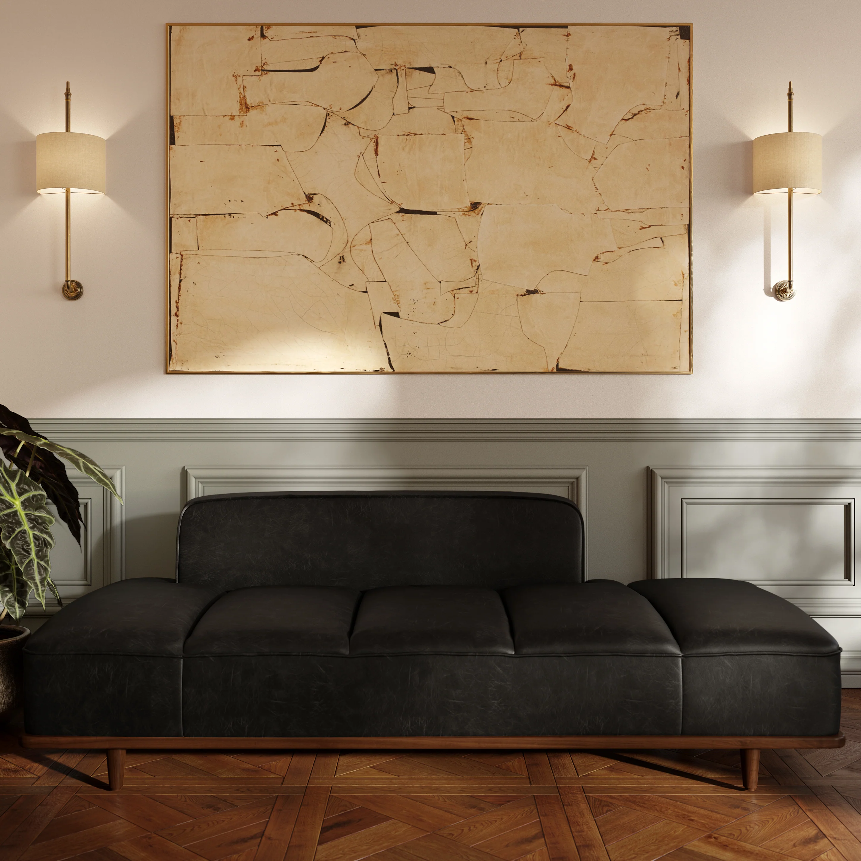 Jasper Leather Daybed | Onyx Black - Image 2