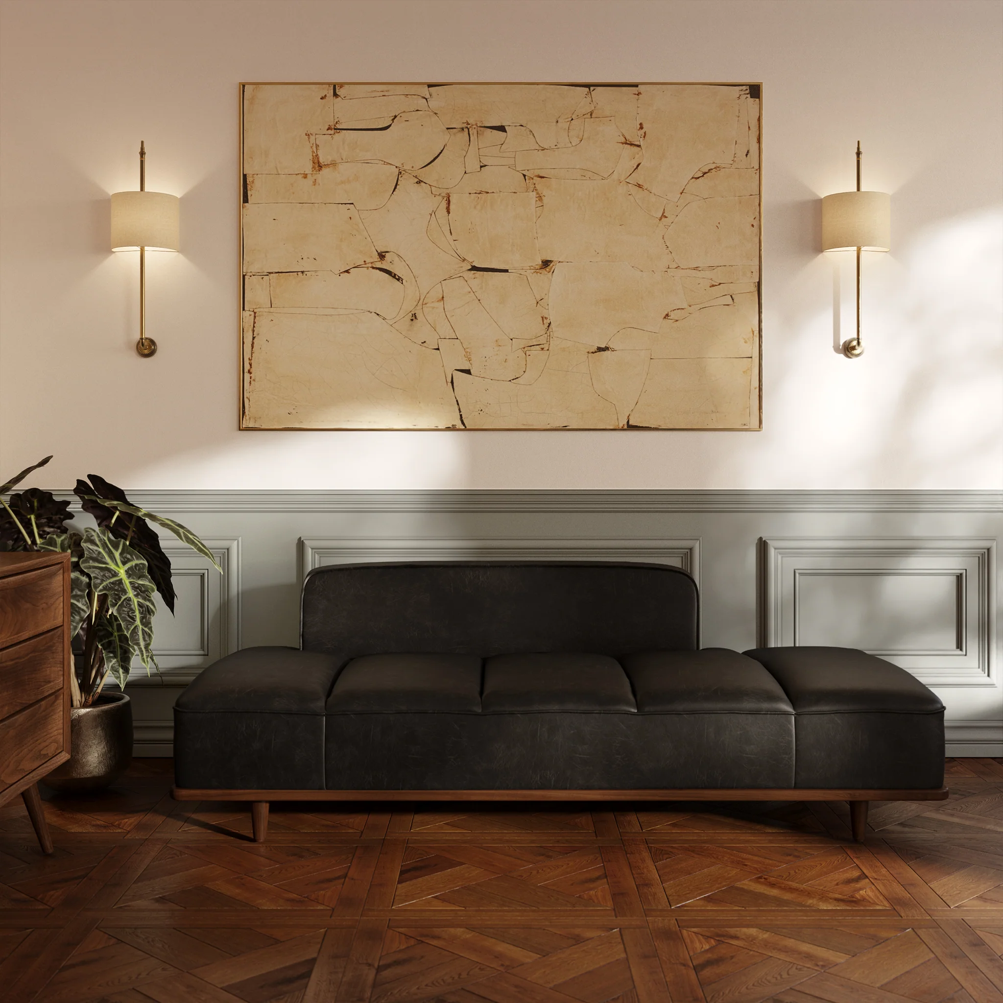 Jasper Leather Daybed | Onyx Black - Image 3