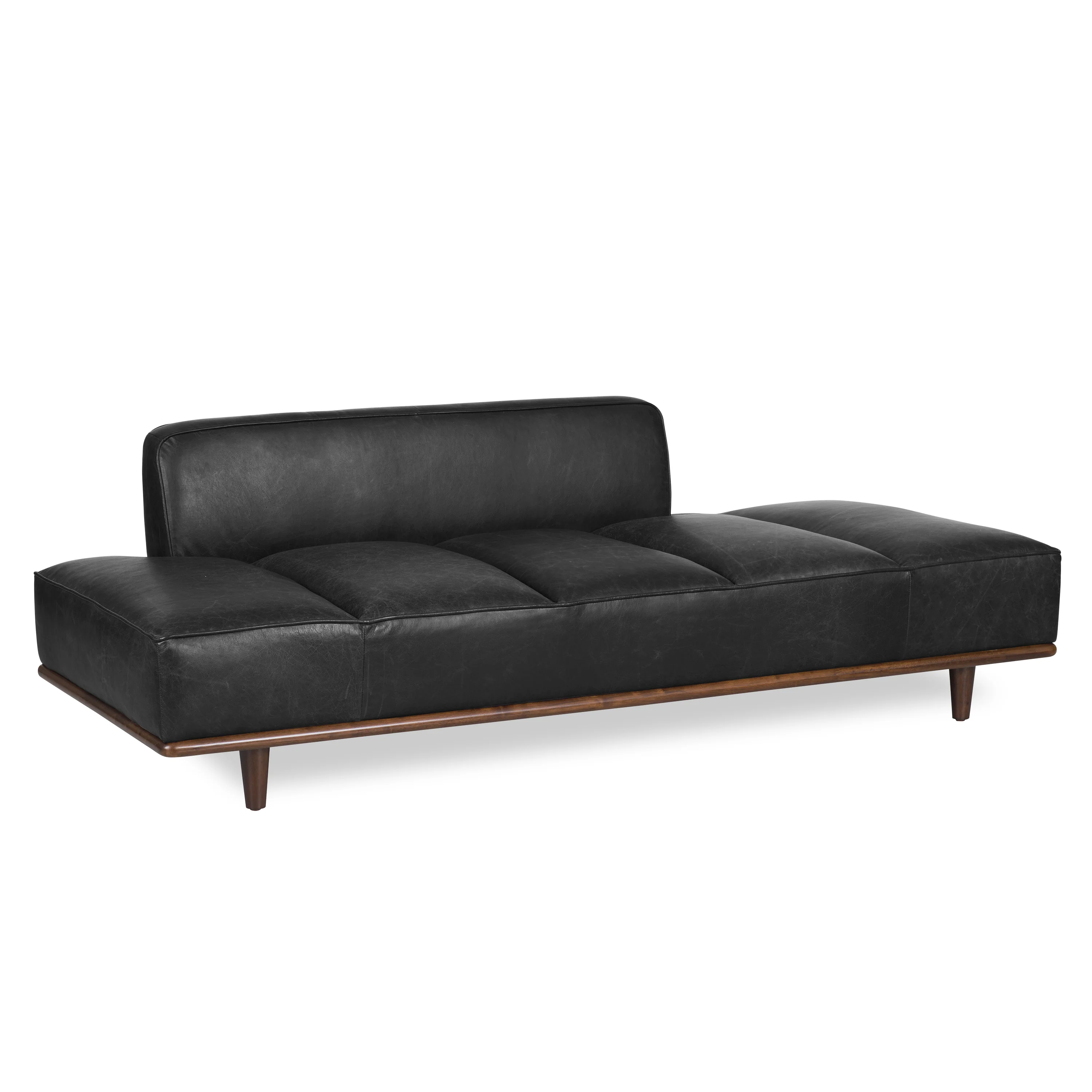 Jasper Leather Daybed | Onyx Black - Image 5