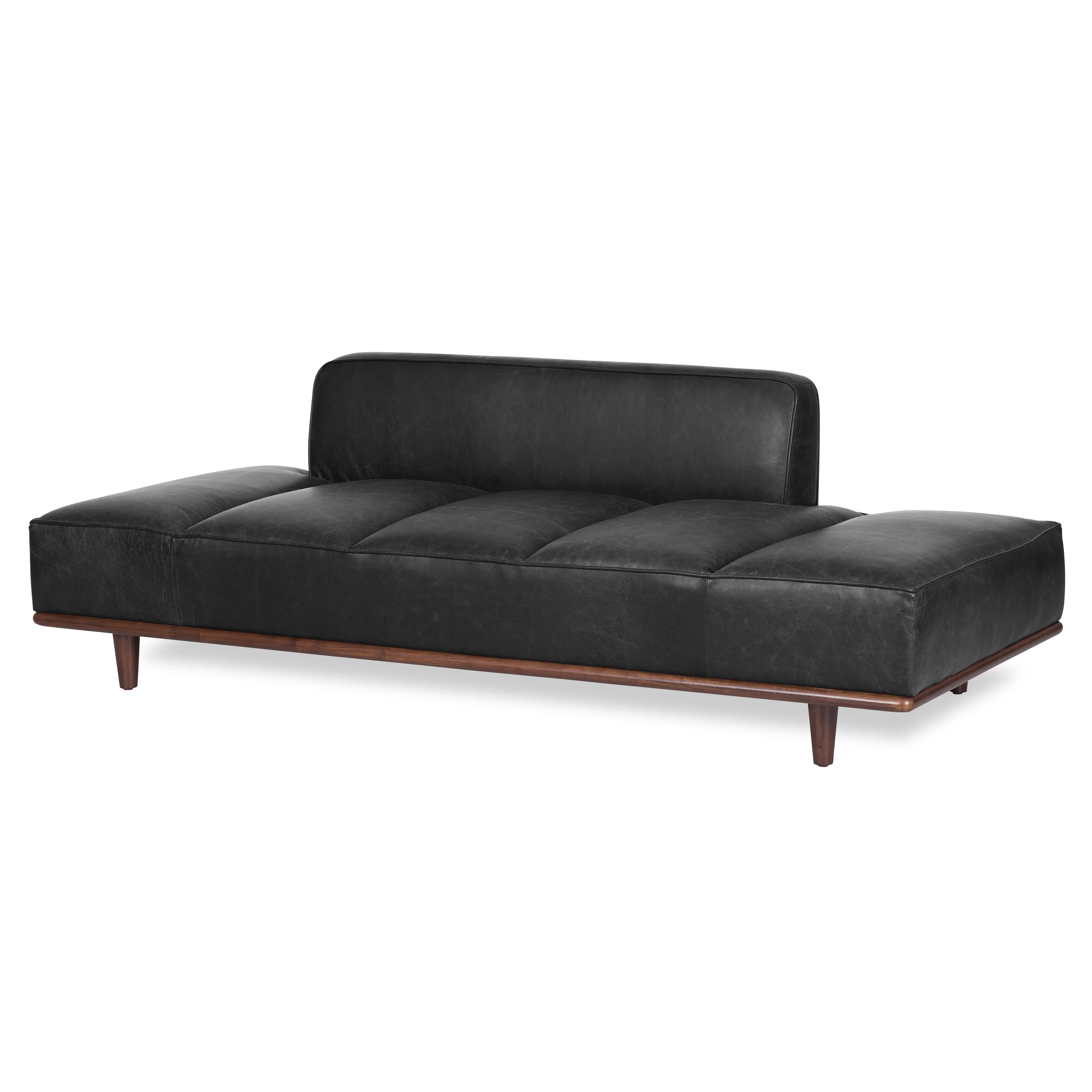 Jasper Leather Daybed | Onyx Black - Image 7