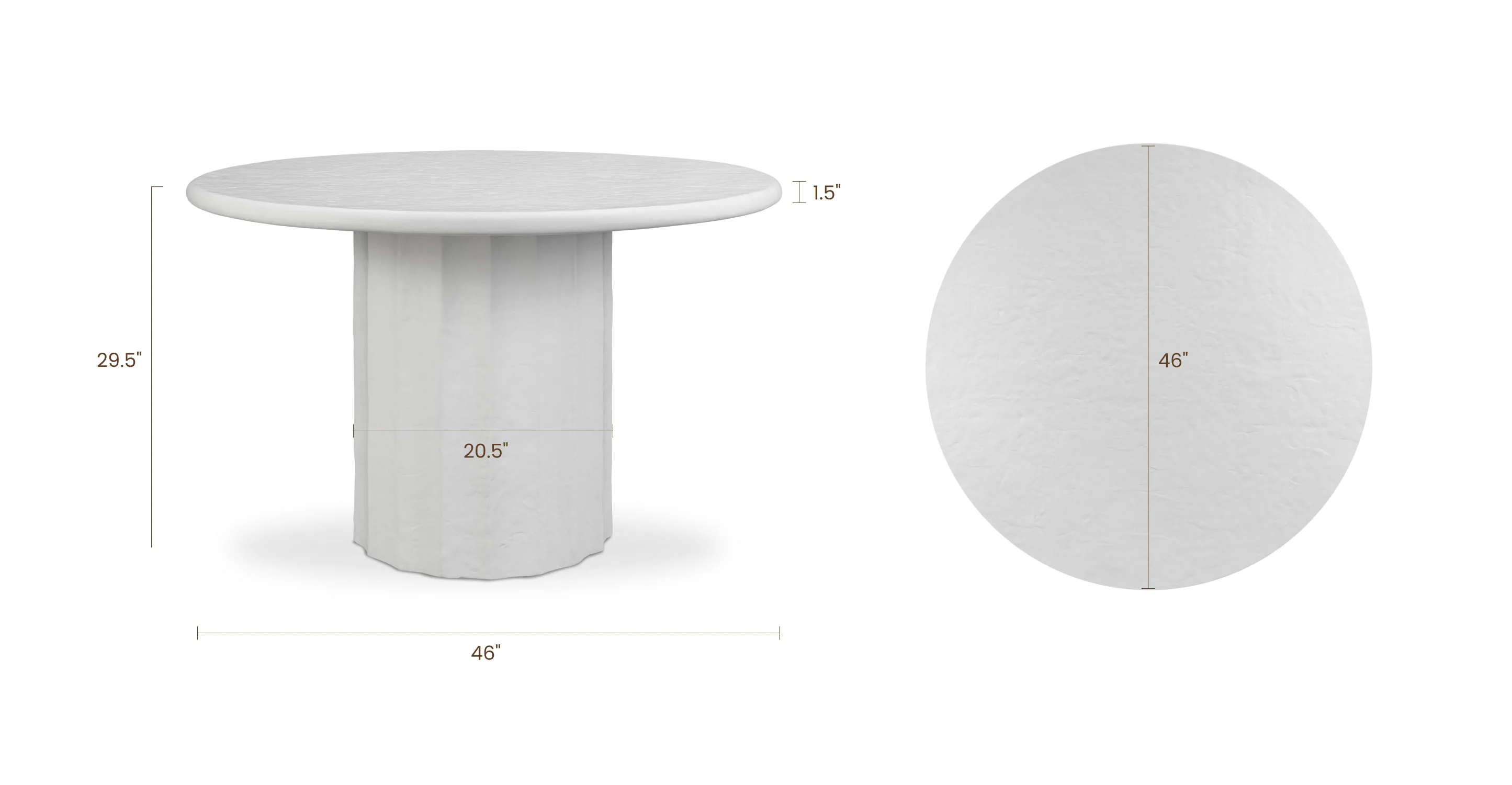 Kavala Indoor / Outdoor Dining Table (46") | Ivory Concrete - Image 12