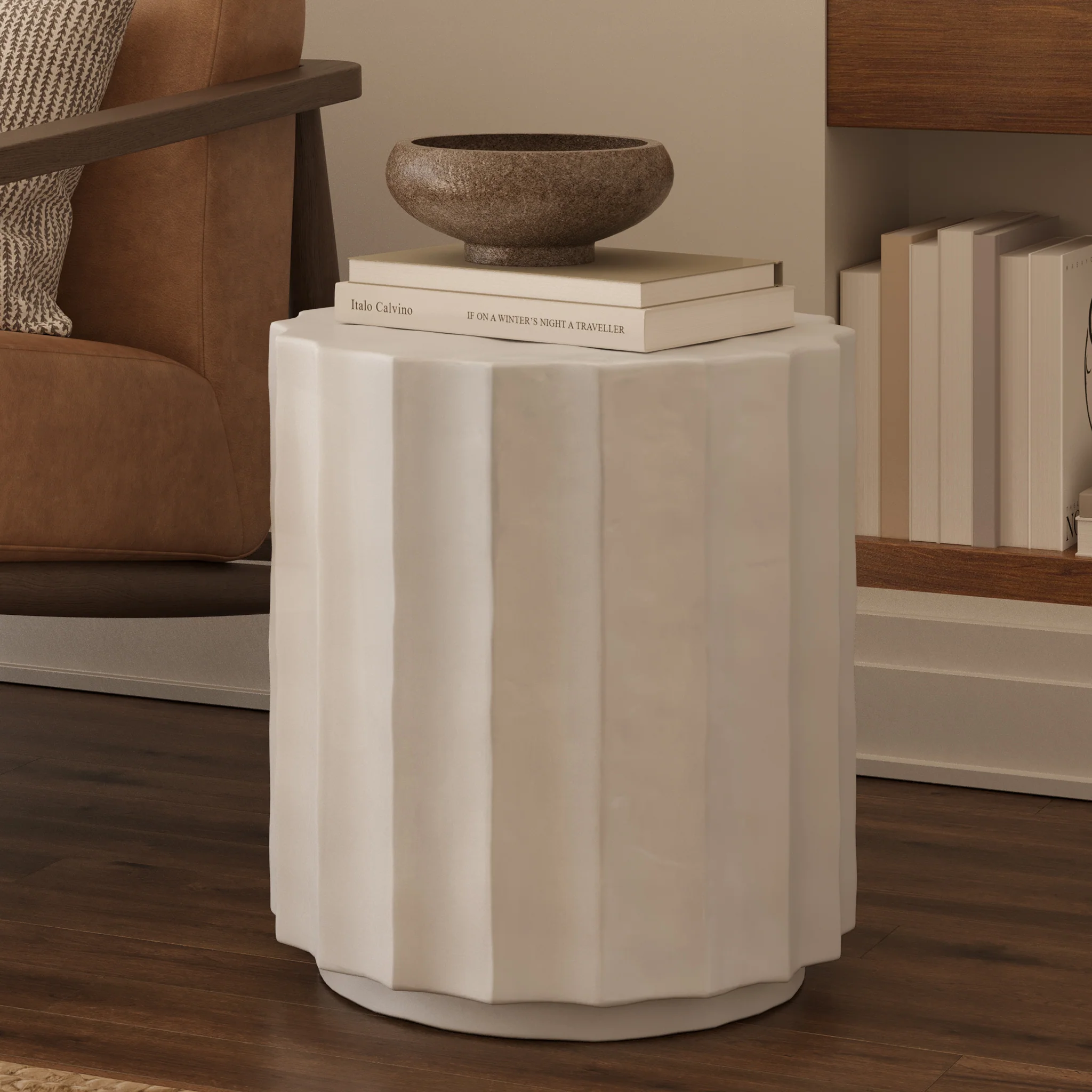 Kavala Side Table | Ivory Concrete - Image 2
