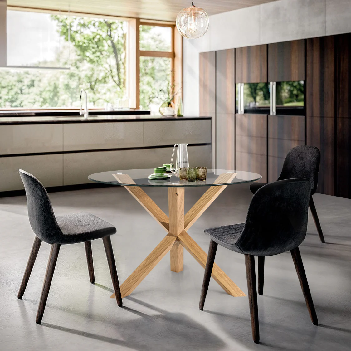 Kennedy Round Dining Table (37.4") | Natural - Image 3