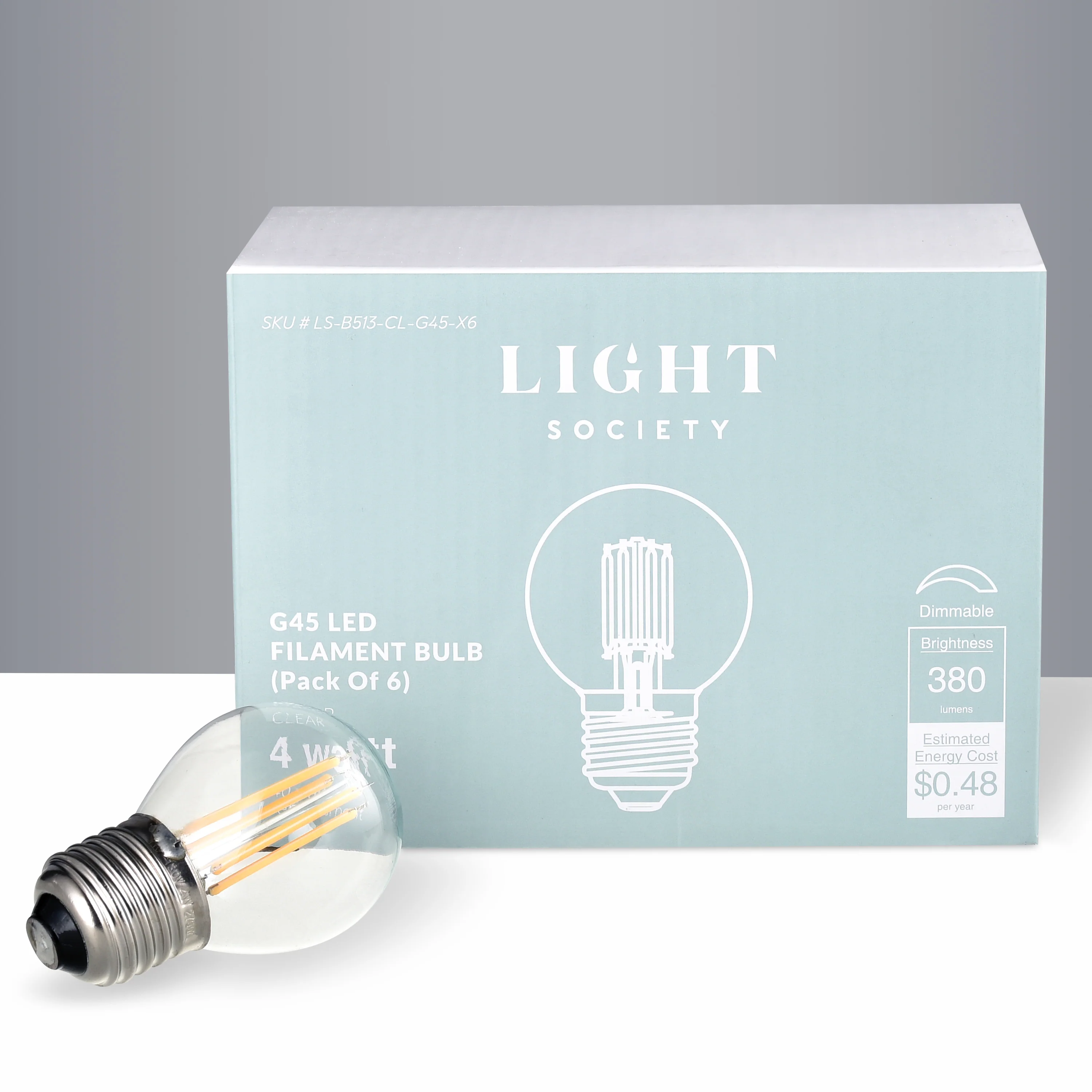 Klur G45 Shape LED Filament Light Bulb | Clear | Set of 6 - Image 11