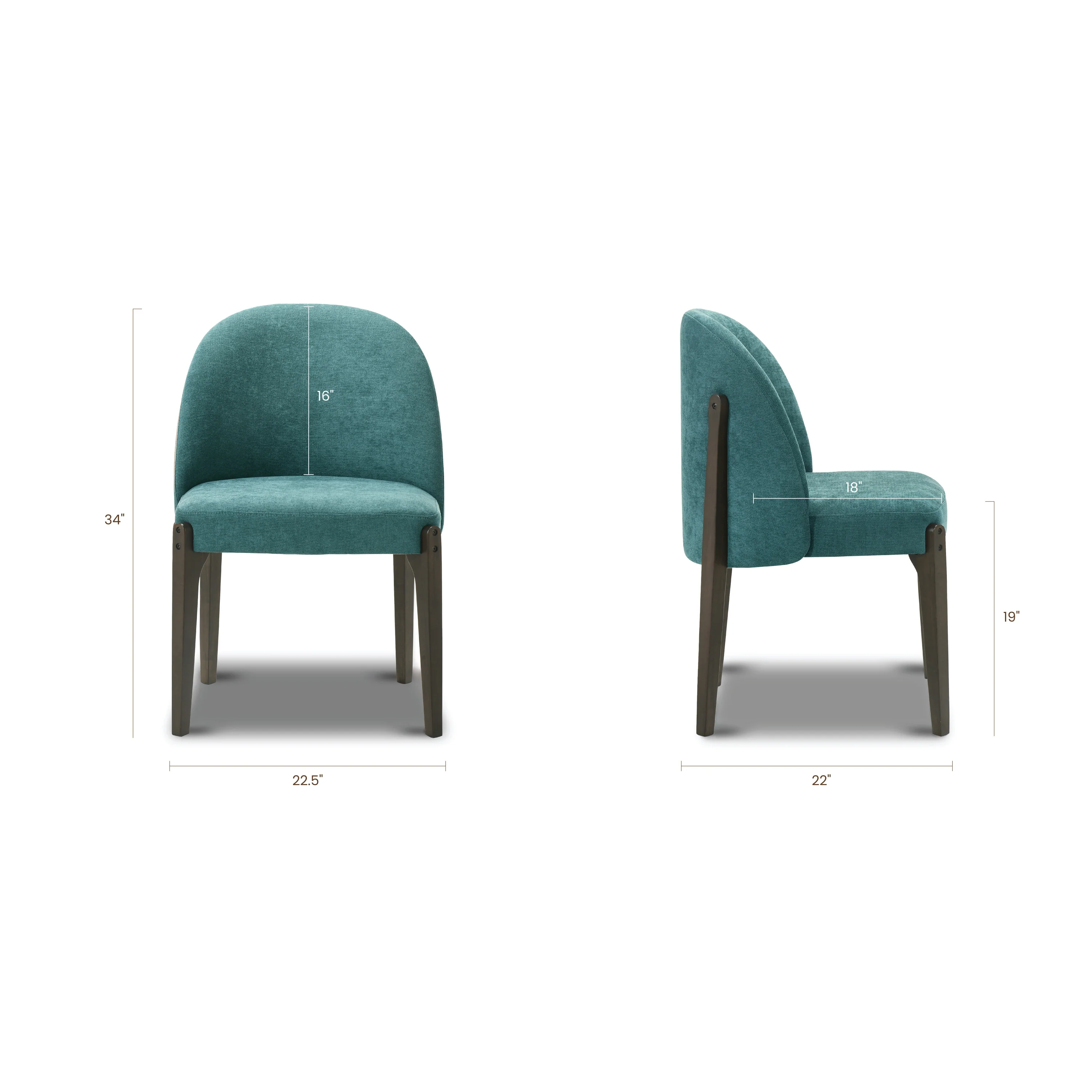 Pietta Dining Chair | Heathered Teal | Set of 2 - Image 11