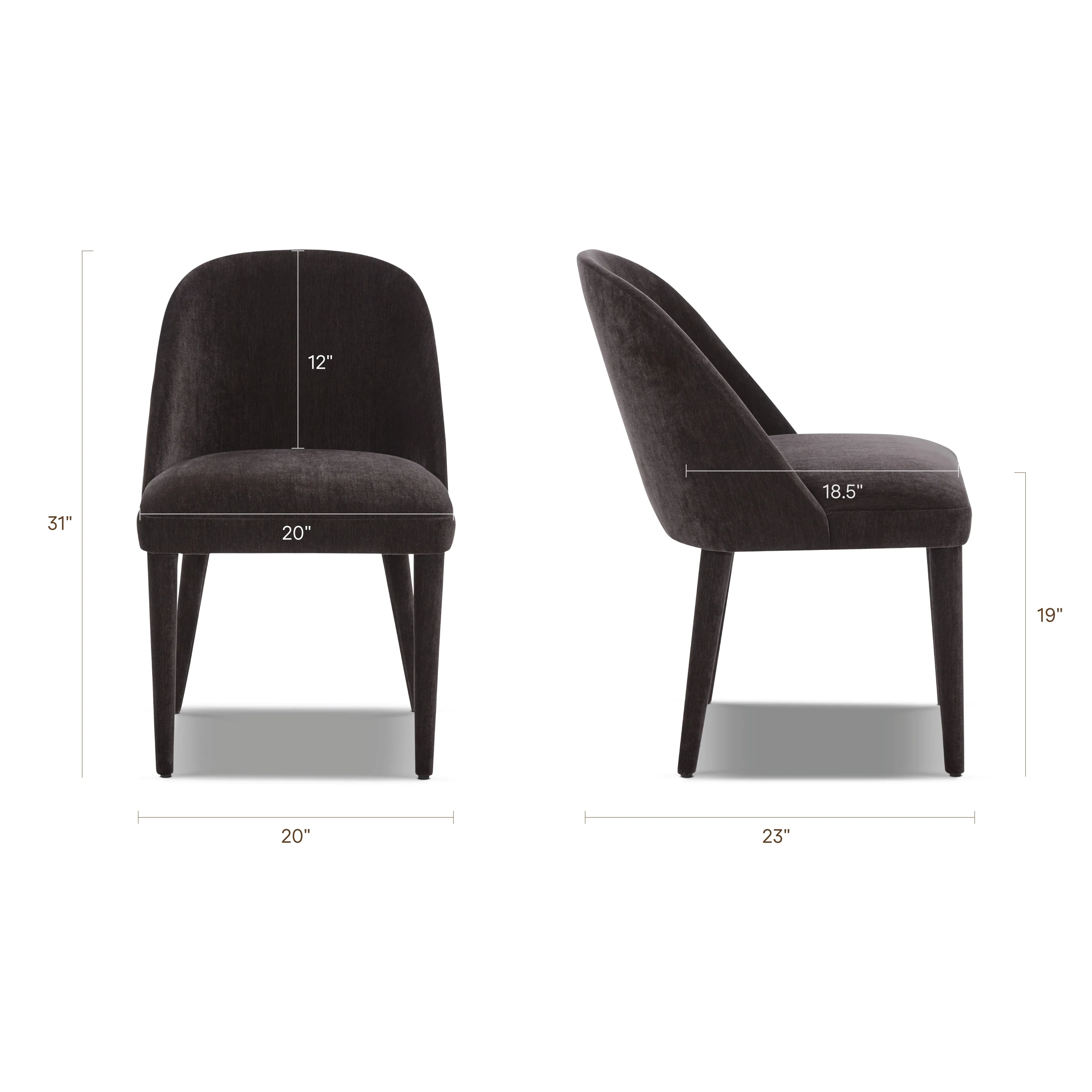 Labin Dining Chair | Ganache Brown | Set of 2 - Image 12