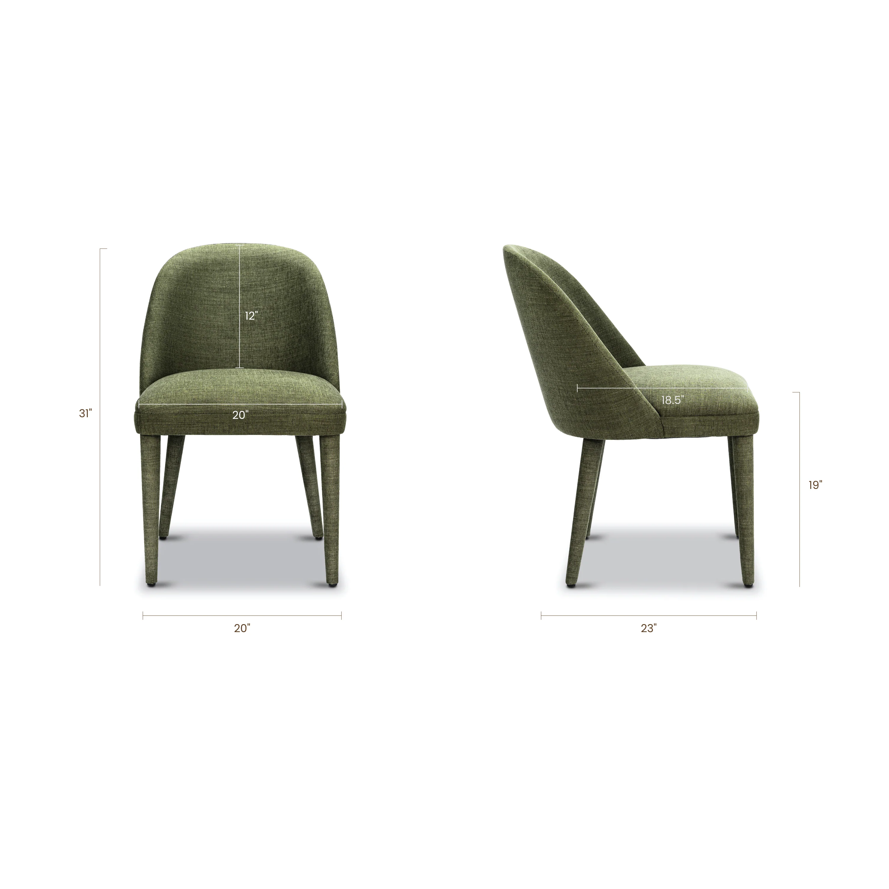 Labin Dining Chair | Moss Green | Set of 2 - Image 14