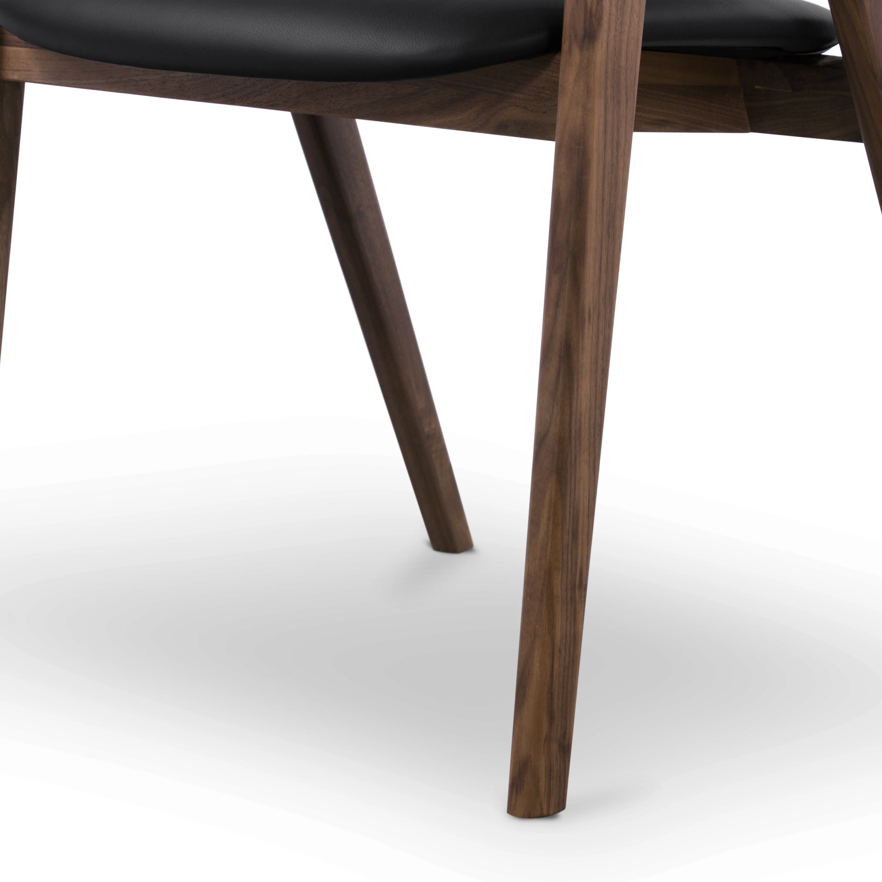 Lando Leather Dining Chair | Black/Walnut - Image 13