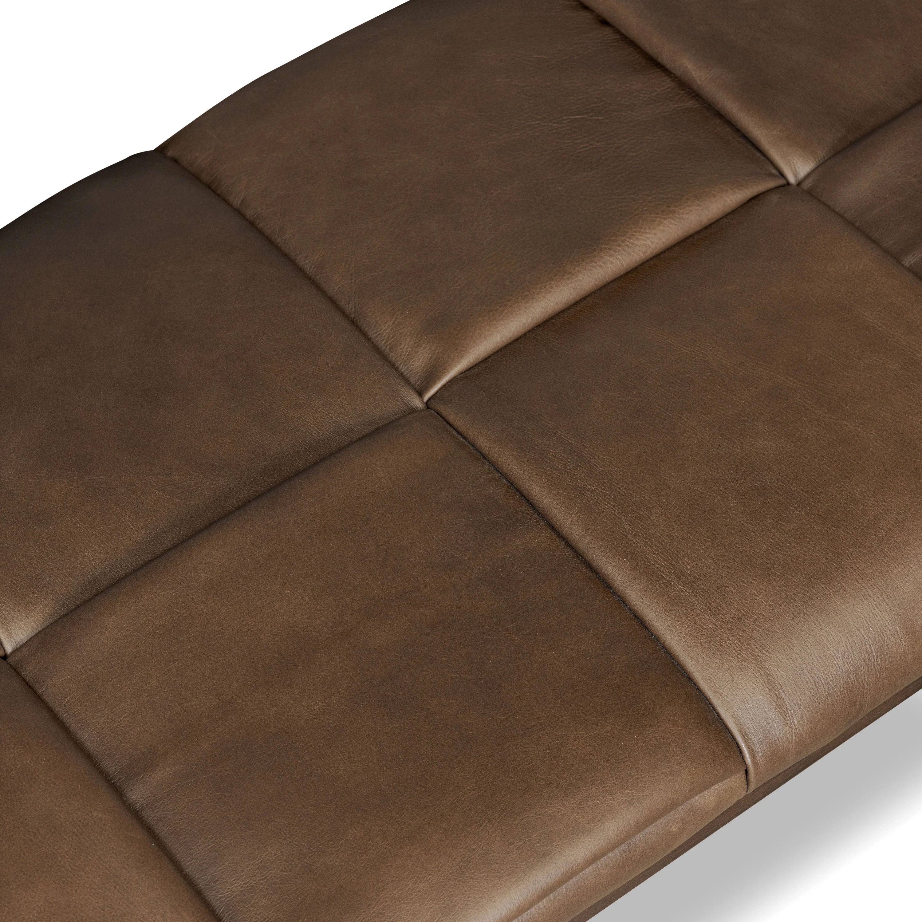 Lapua 55" Leather Bench | Cocoa Brown - Image 7