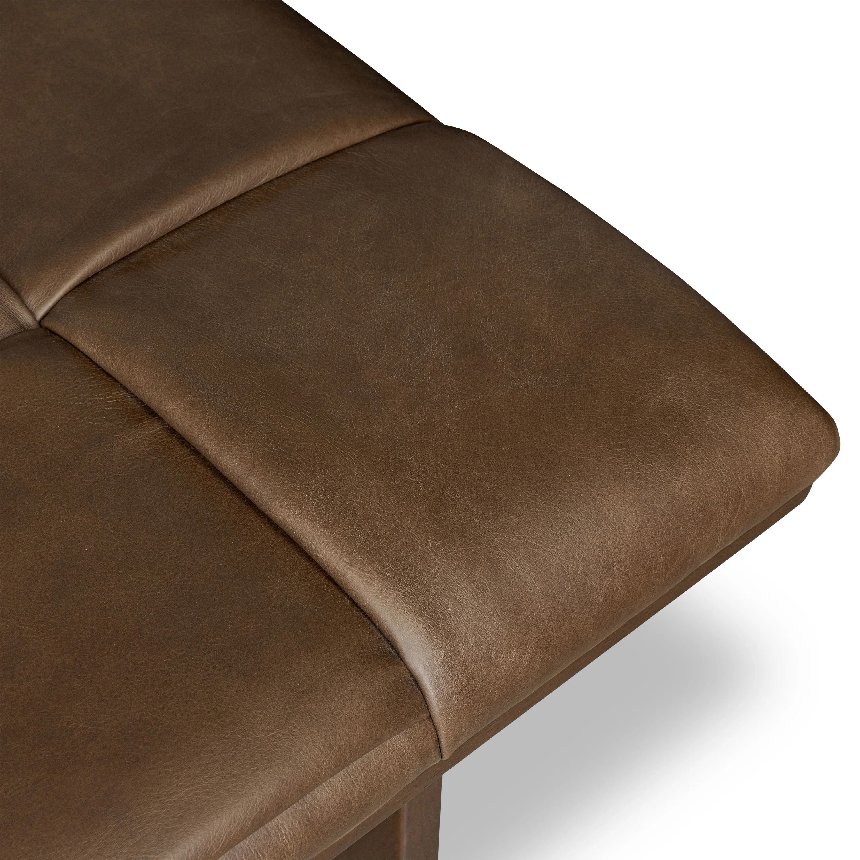 Lapua 55" Leather Bench | Cocoa Brown - Image 8
