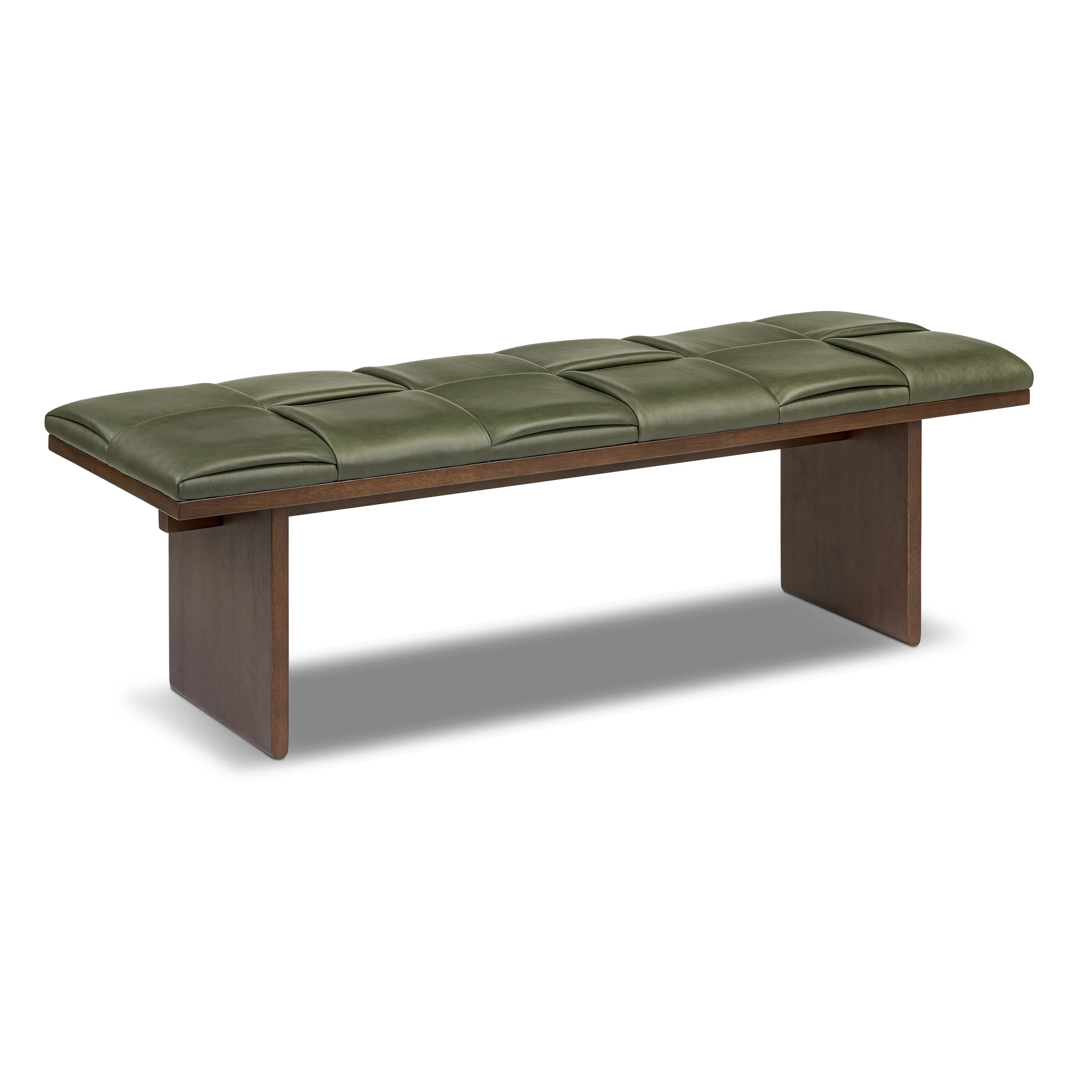Lapua 55" Leather Bench | Olivine Green - Image 3