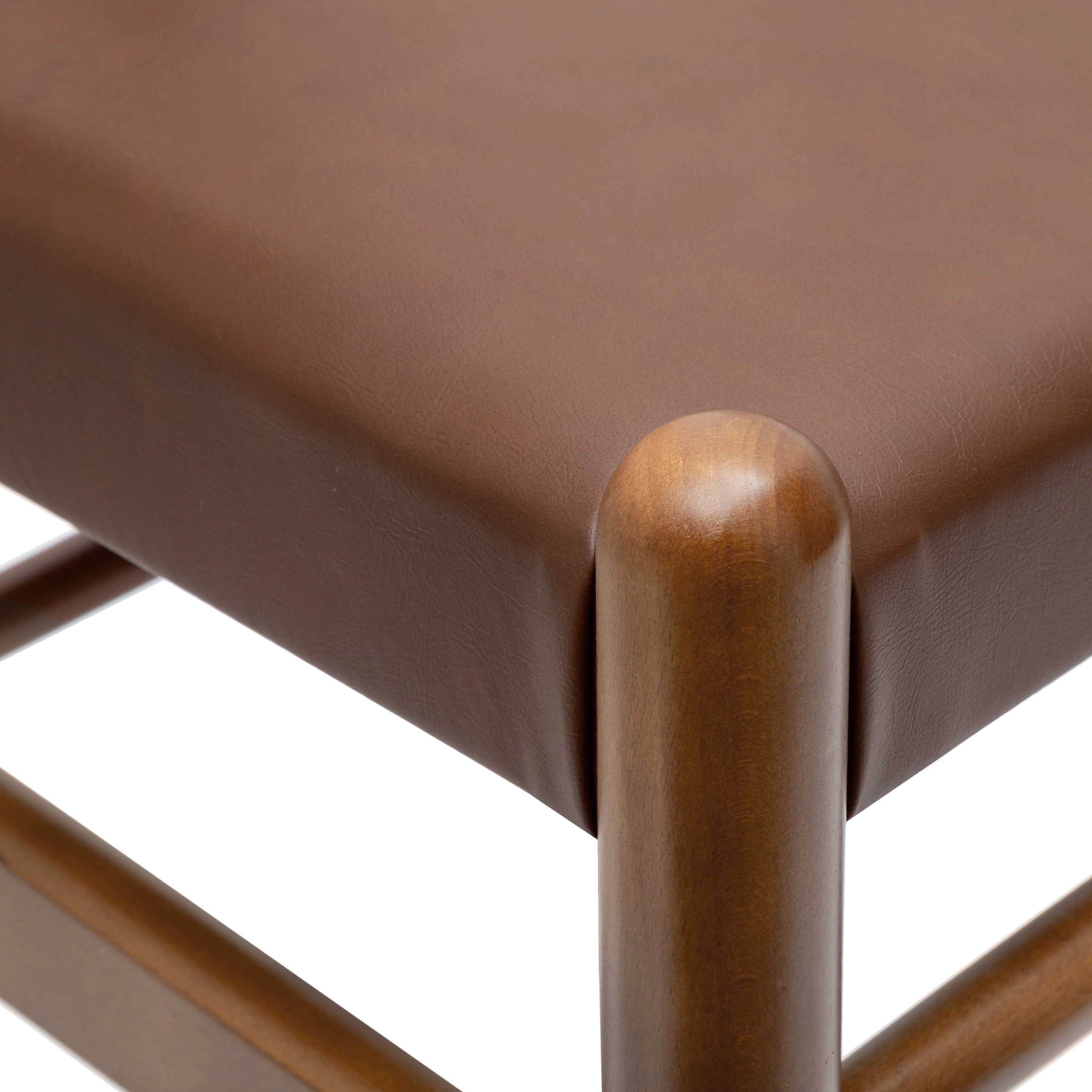 Lev Vegan Leather Dining Chair | Walnut | Set of 2 - Image 13