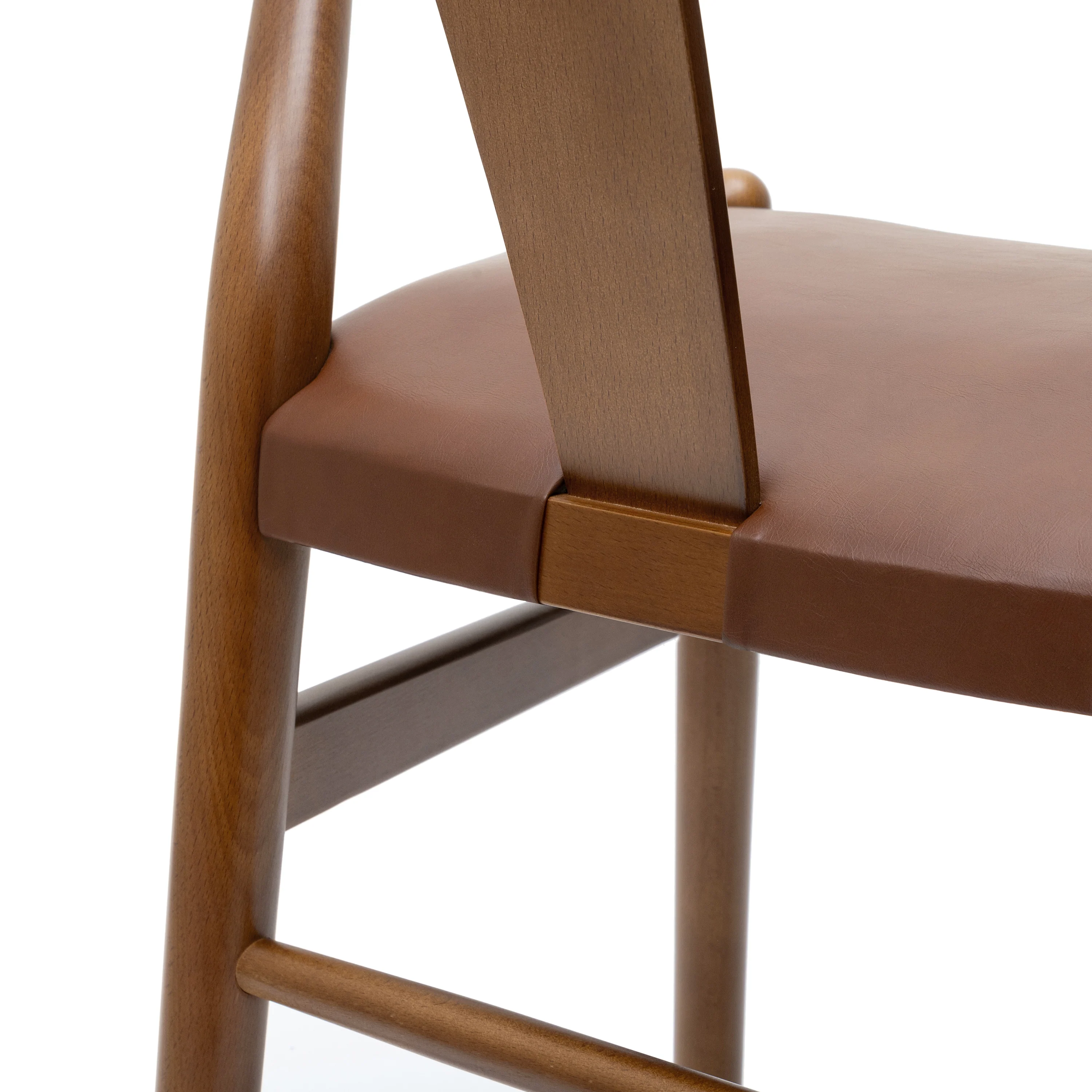 Lev Vegan Leather Dining Chair | Walnut | Set of 2 - Image 15