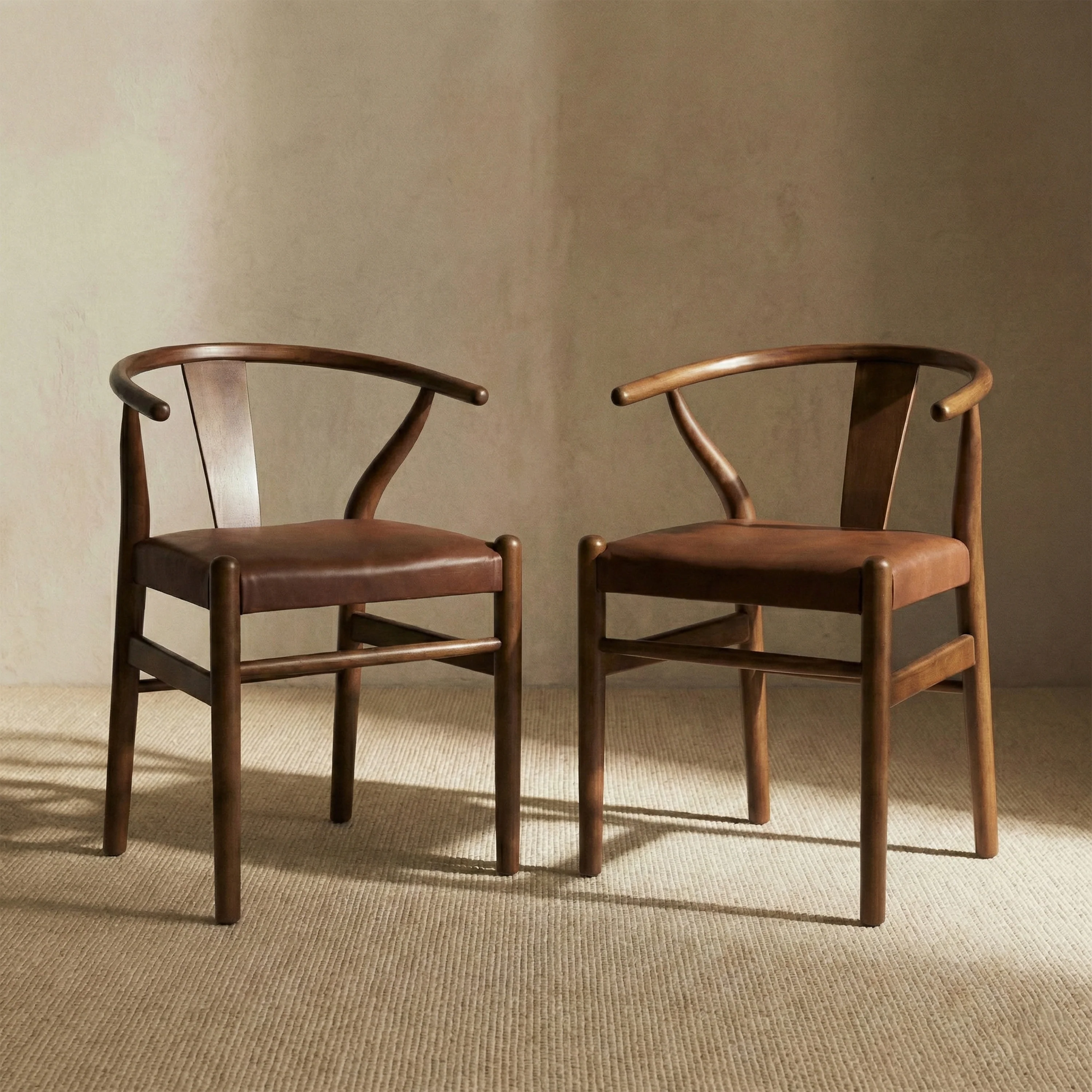Lev Vegan Leather Dining Chair | Walnut | Set of 2 - Image 4