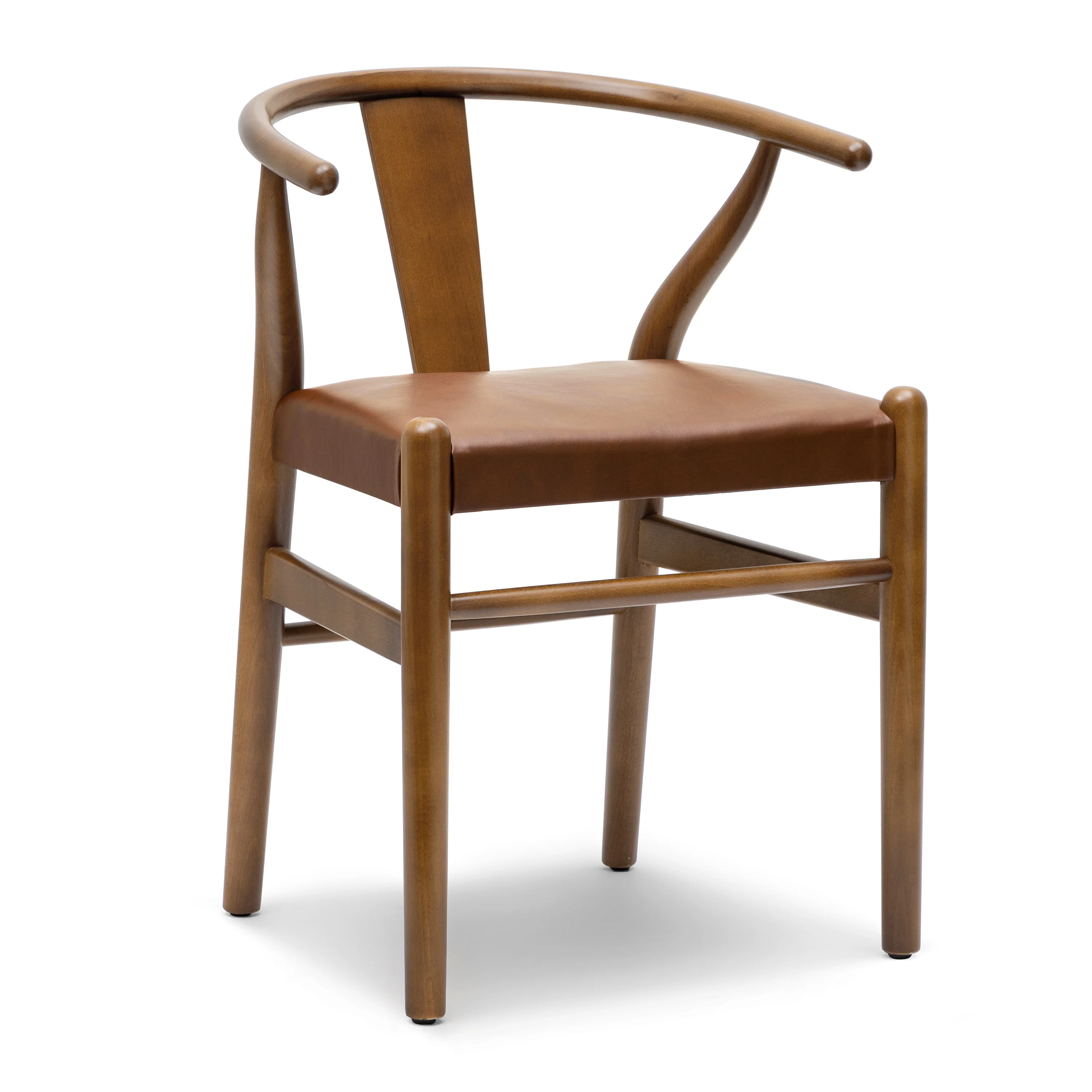 Lev Vegan Leather Dining Chair | Walnut | Set of 2 - Image 8